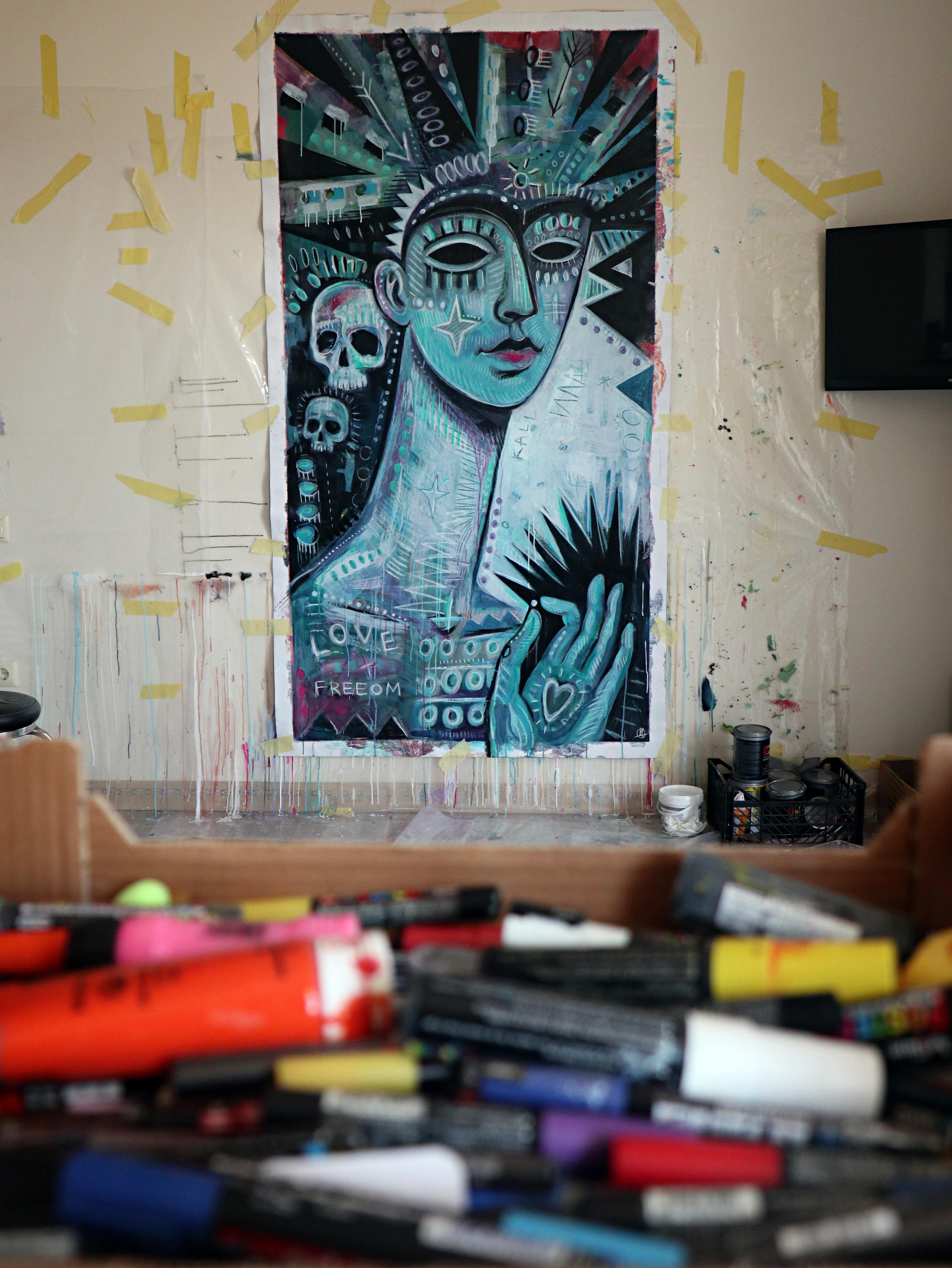Opere originali di DARIA KUSTO.
la realtà del flusso magico.
Acrilico e pennarelli su tela
Spedito arrotolato in un tubo
Dalla Spagna.



