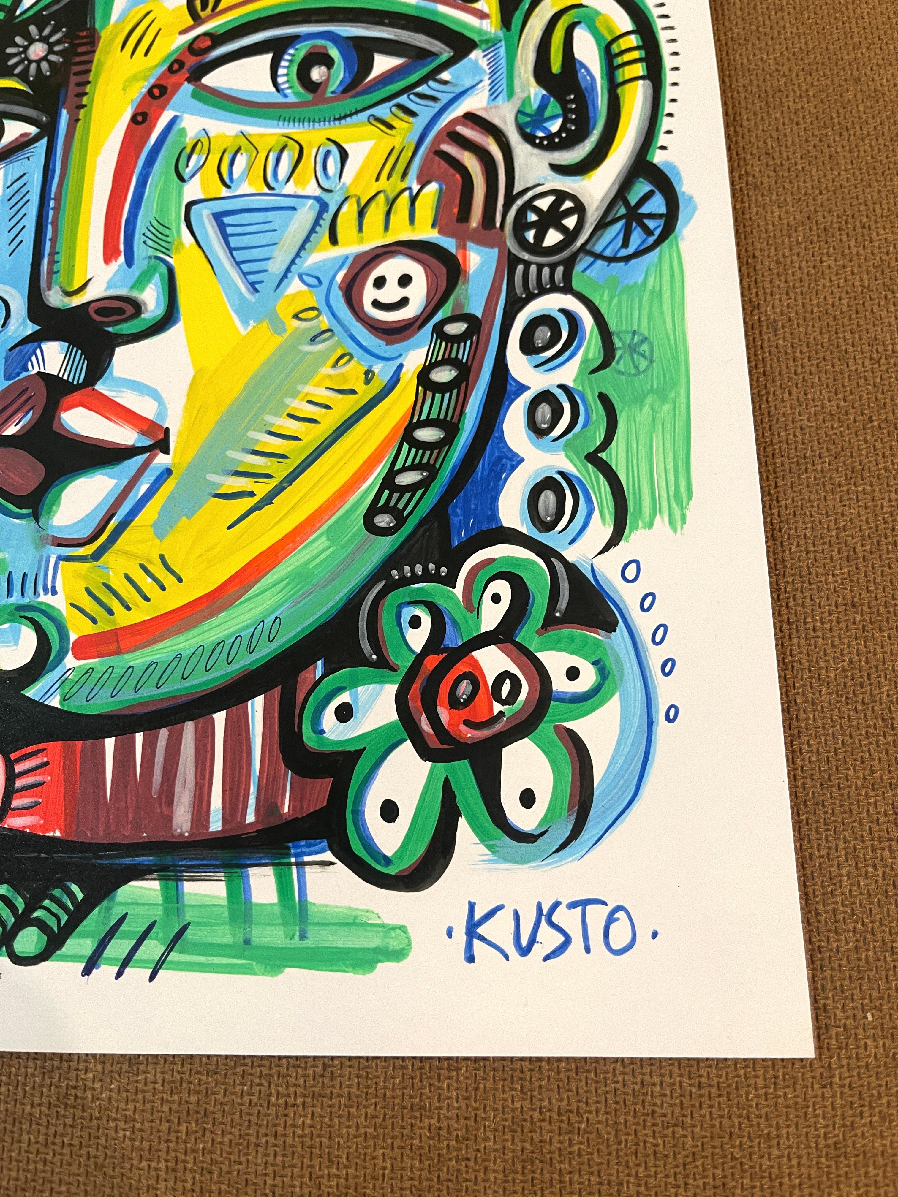 BAISER DANS LA JUNGLE - Vert Portrait par Daria Kusto