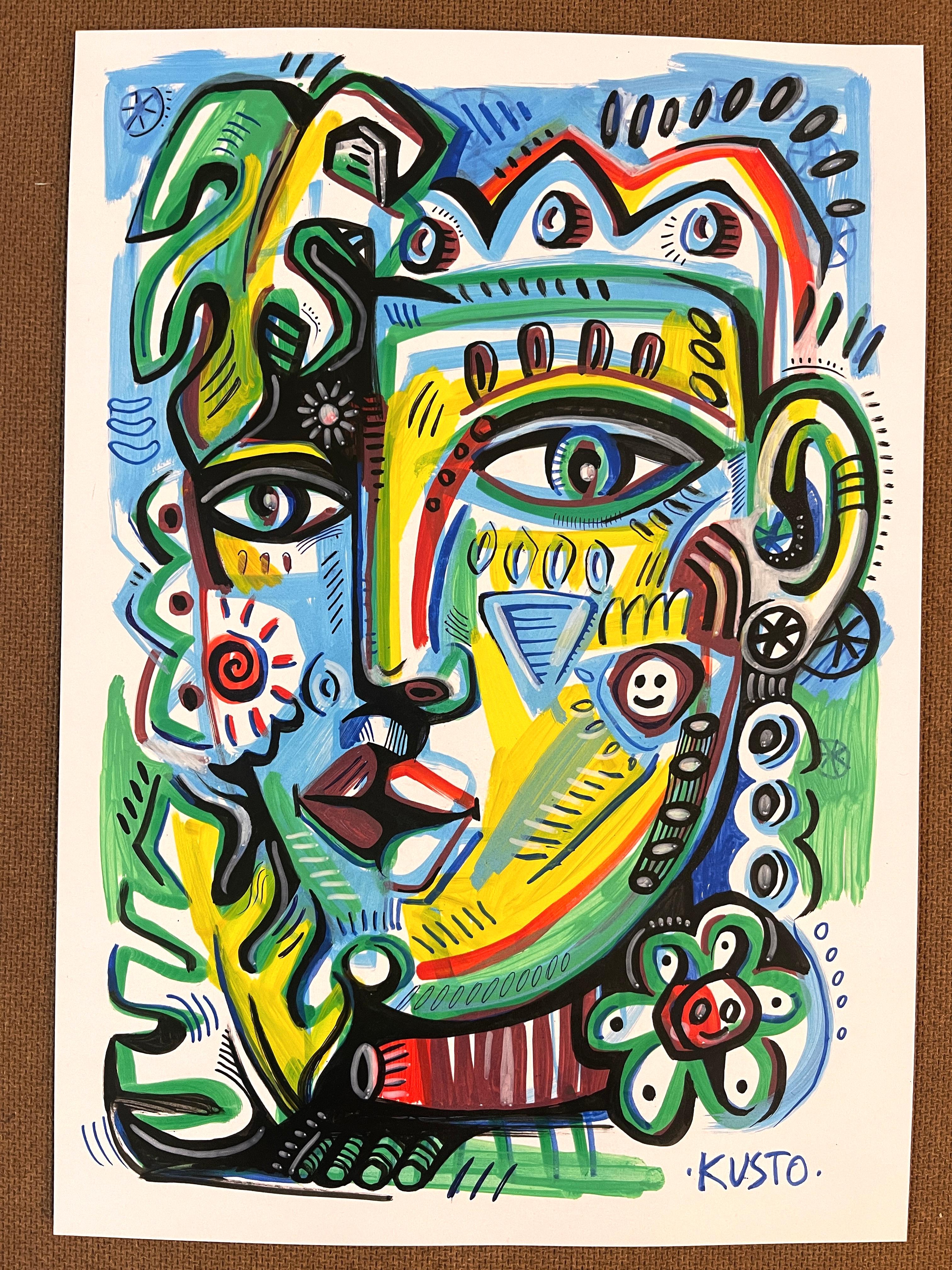 Peinture originale de Daria Kusto. 
Marqueurs acryliques sur papier.
La réalité des flux magiques...
Le tableau sera expédié directement depuis la Thaïlande - en toute sécurité et dans les meilleurs délais.