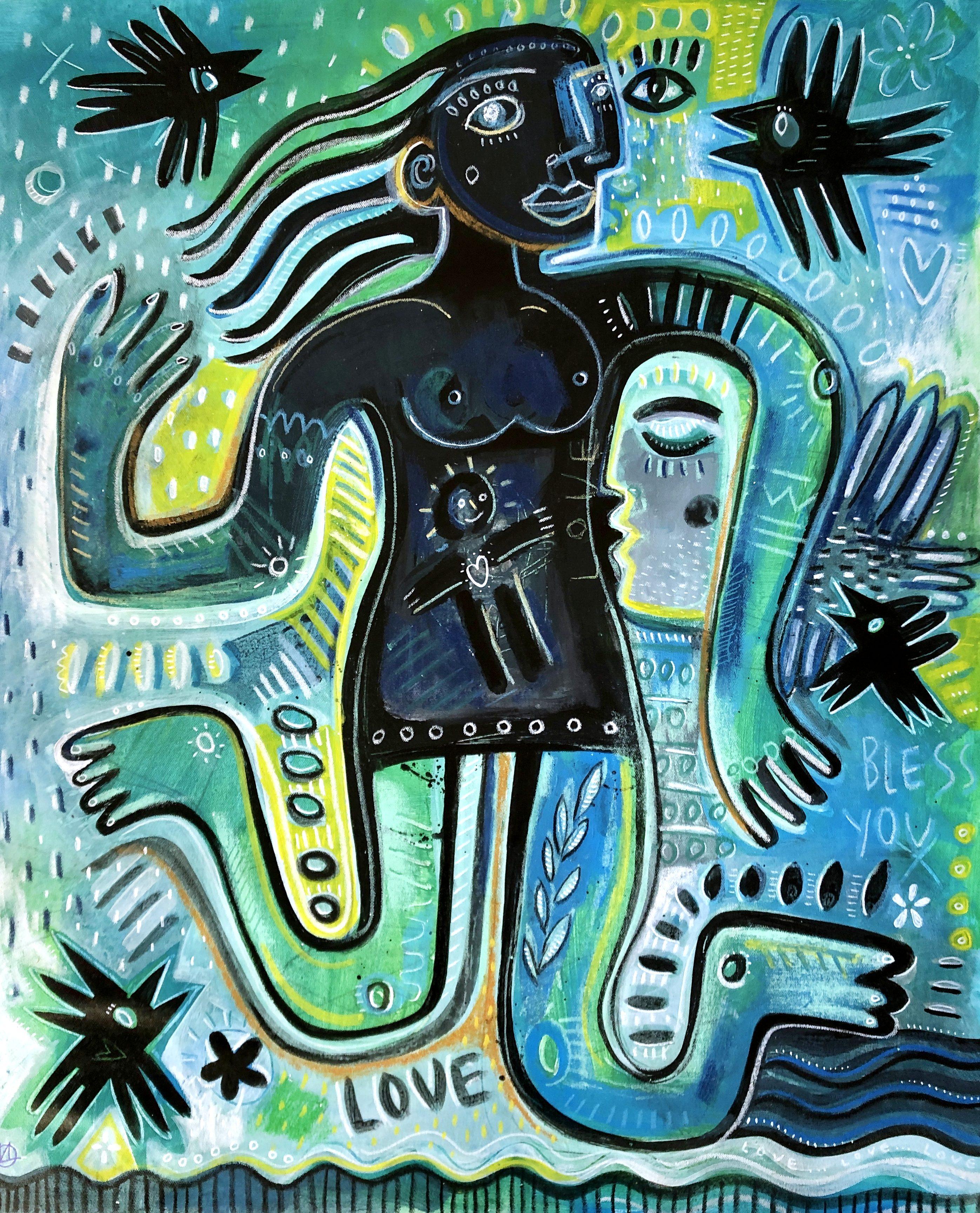 Figurative Painting di Daria Kusto - AMORE