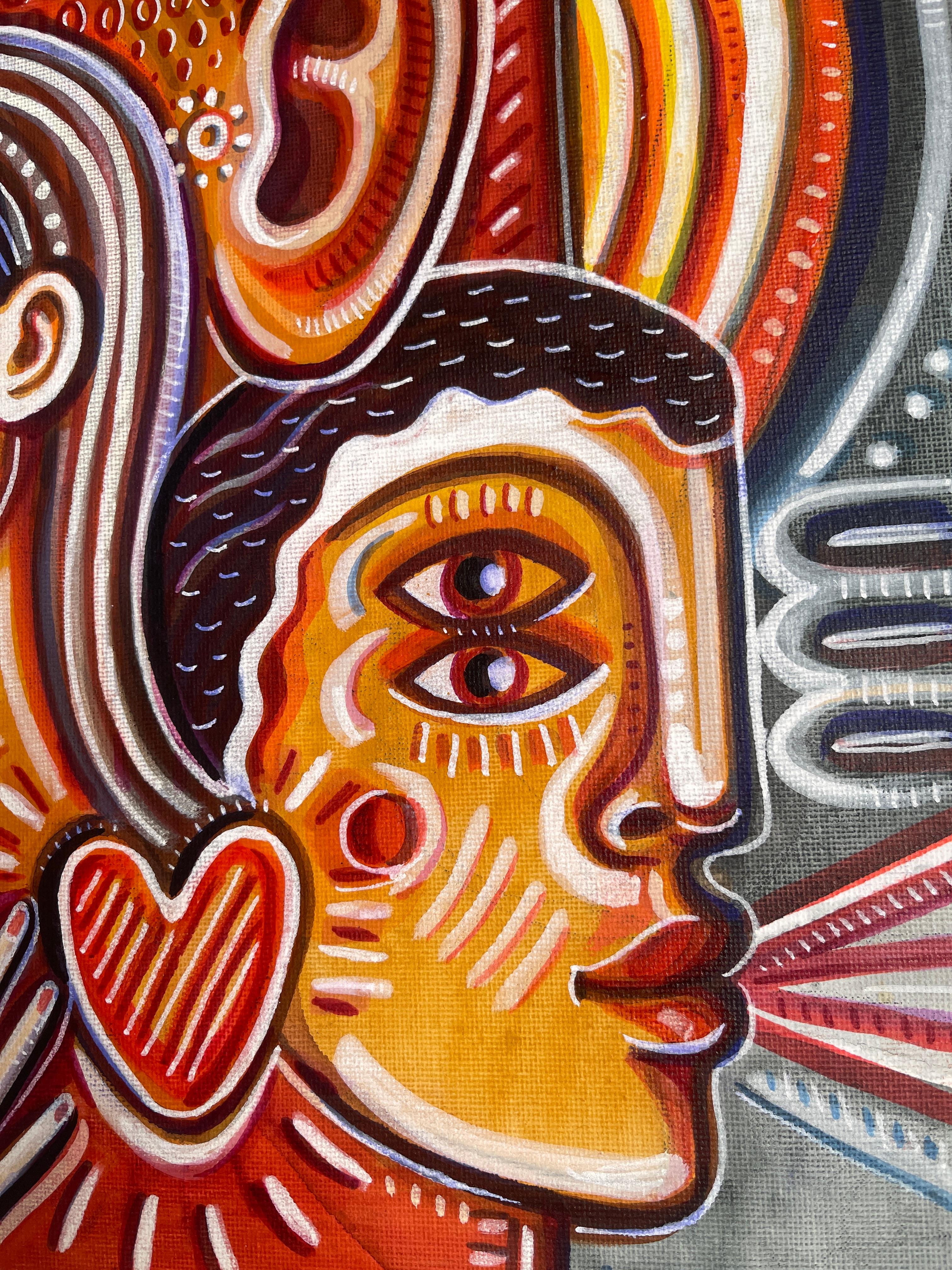 L'AMOUR EN FLEURS - Impressionnisme Painting par Daria Kusto