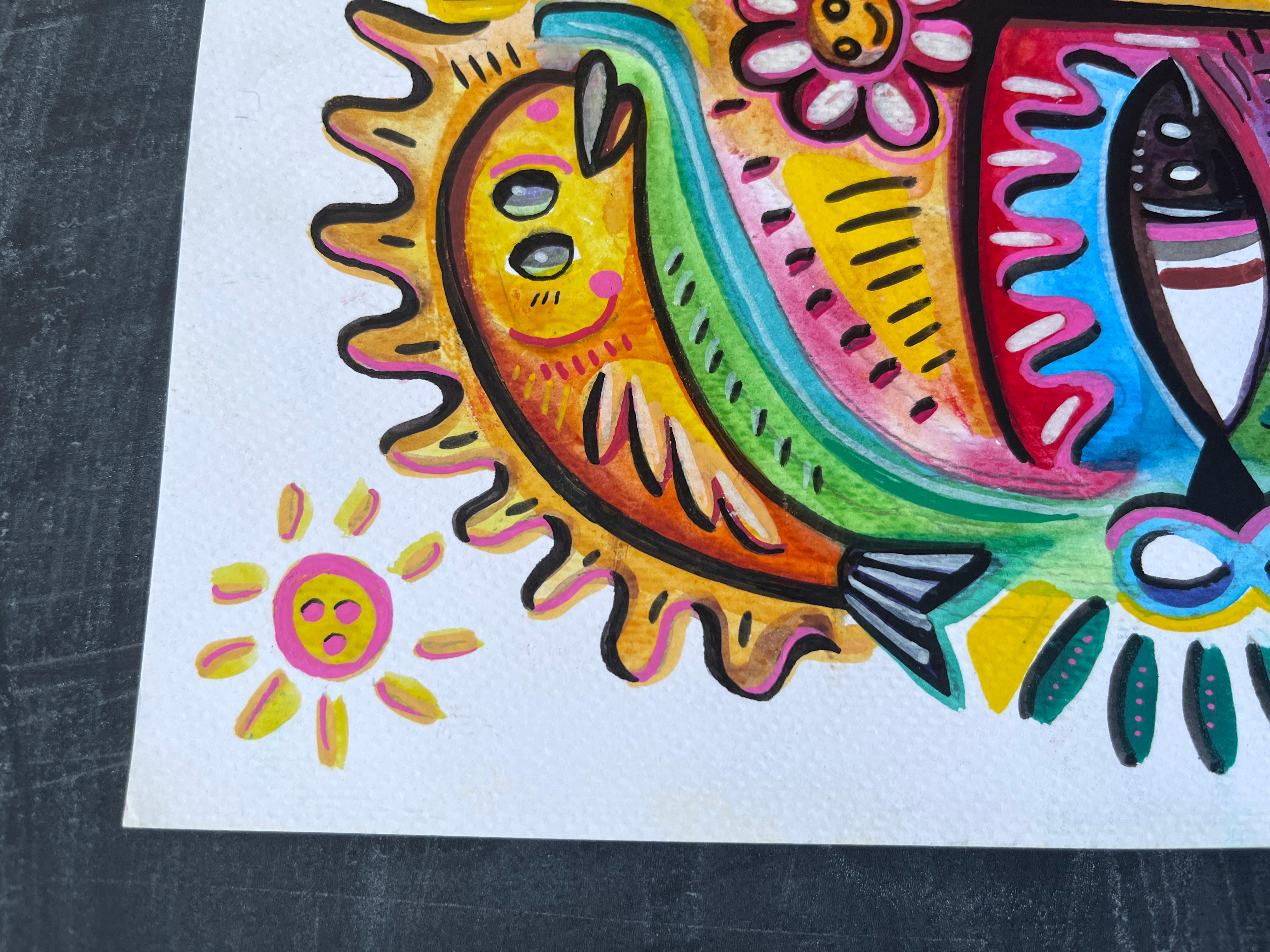 Quadro originale di Daria Kusto.
2024y.
Pennarelli acrilici su carta per acquerelli.
LA REALTÀ DEL FLUSSO MAGICO...