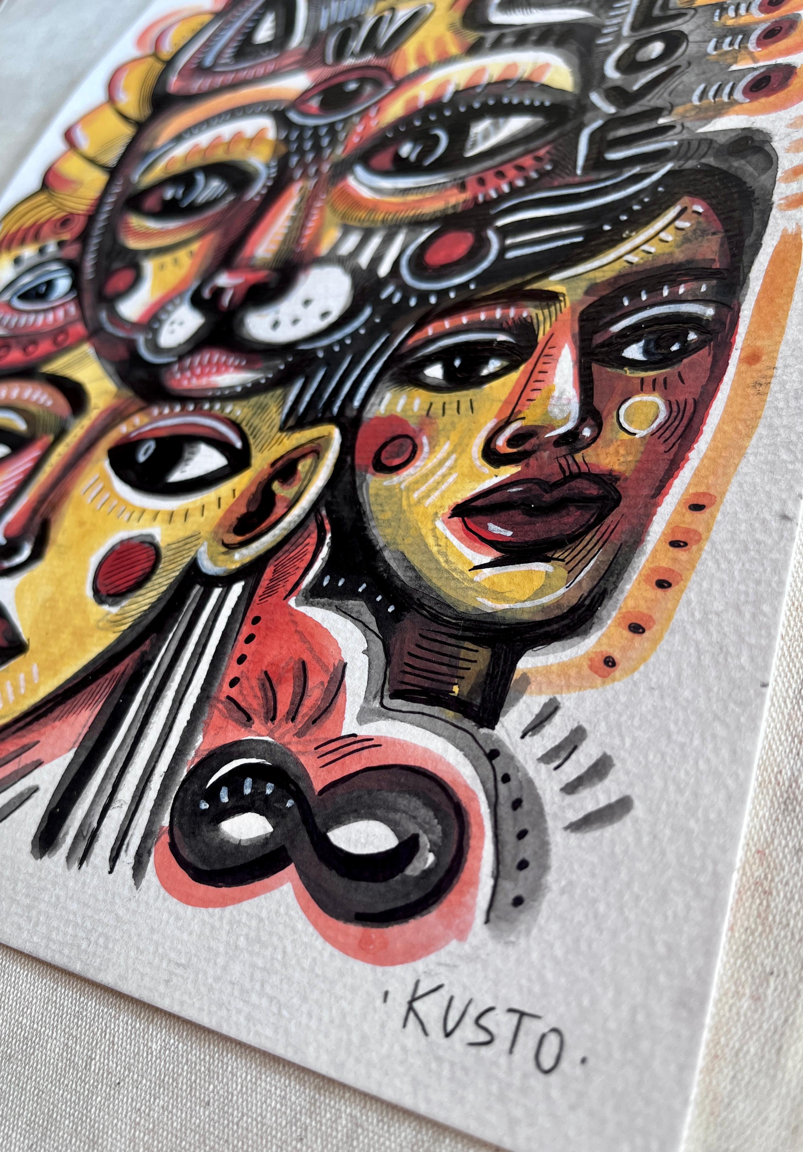 GATTO MAGICO - Painting Neoespressionismo di Daria Kusto