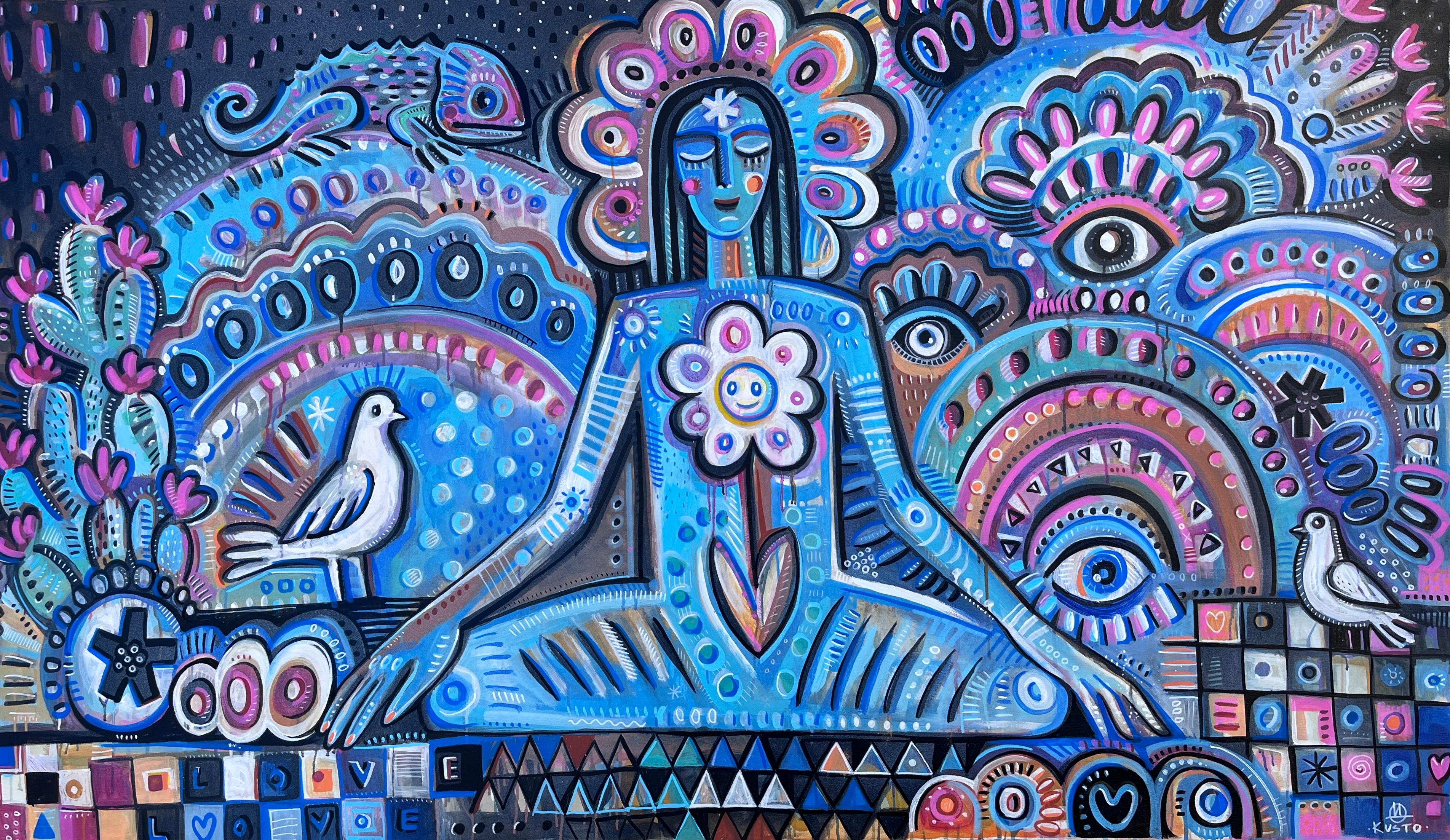 Figurative Painting di Daria Kusto - GIARDINO MAGICO