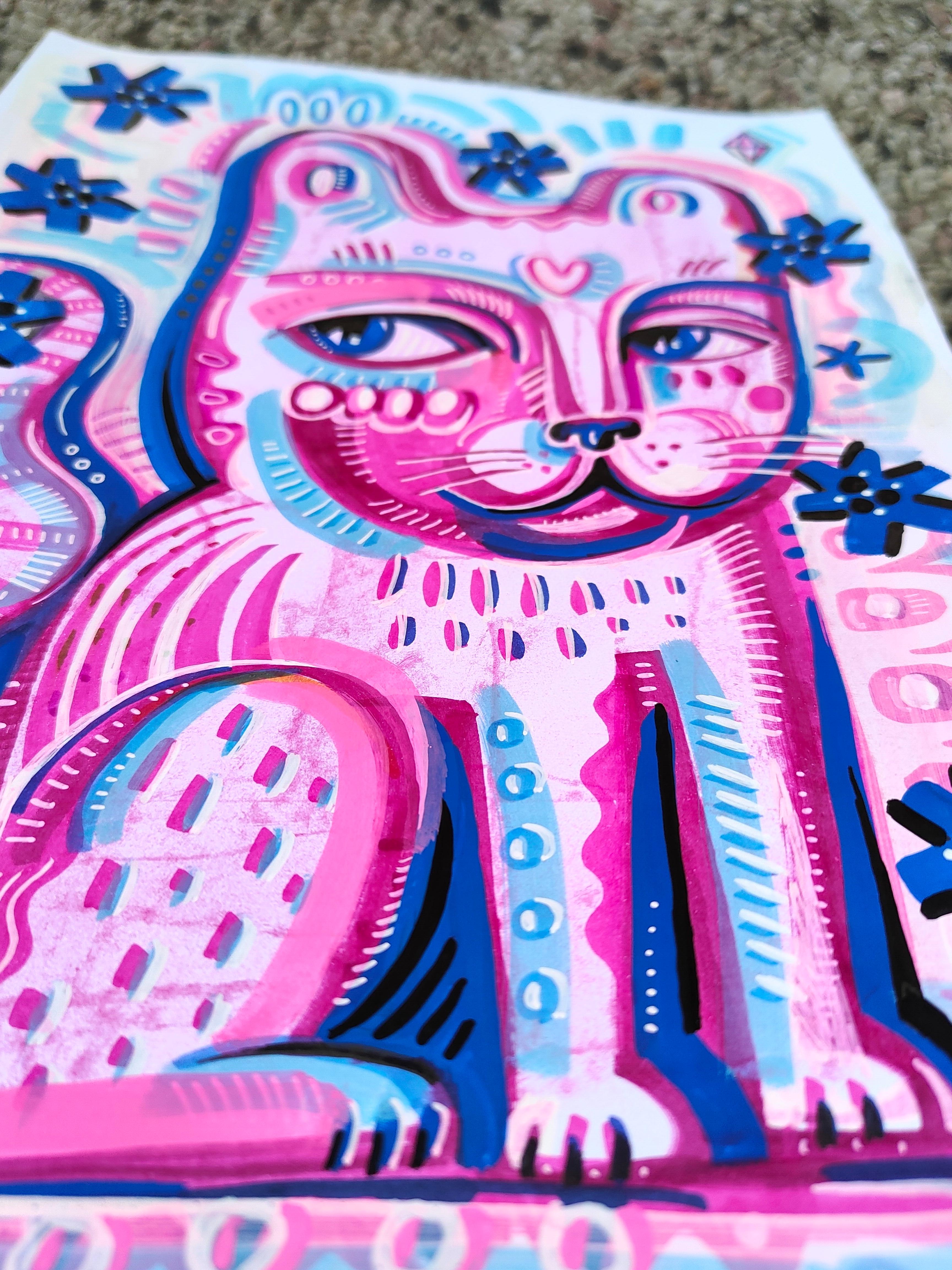 PINK PANTHER - Painting by Daria Kusto