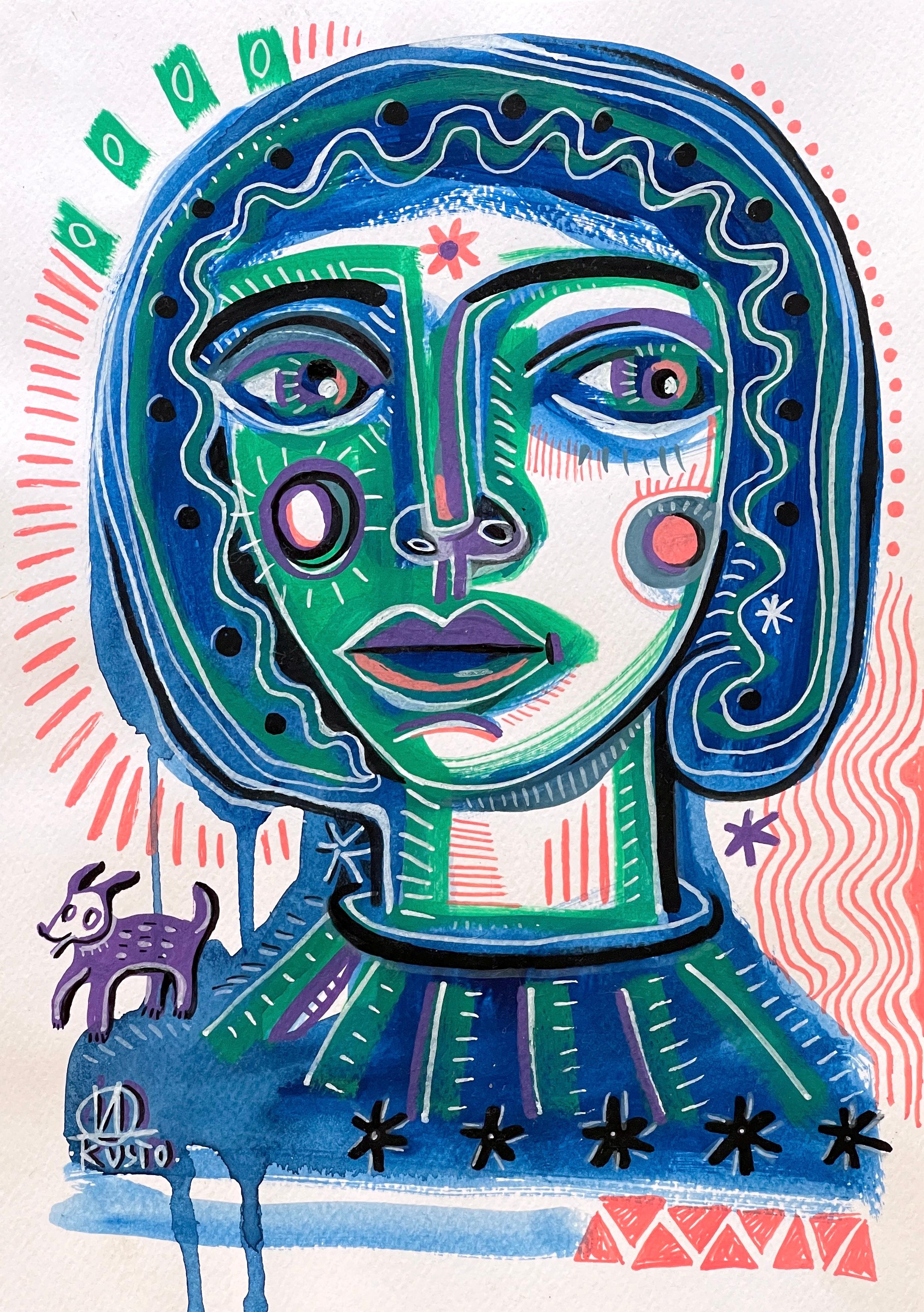 PORTRAIT WITH A DOG - Art by Daria Kusto