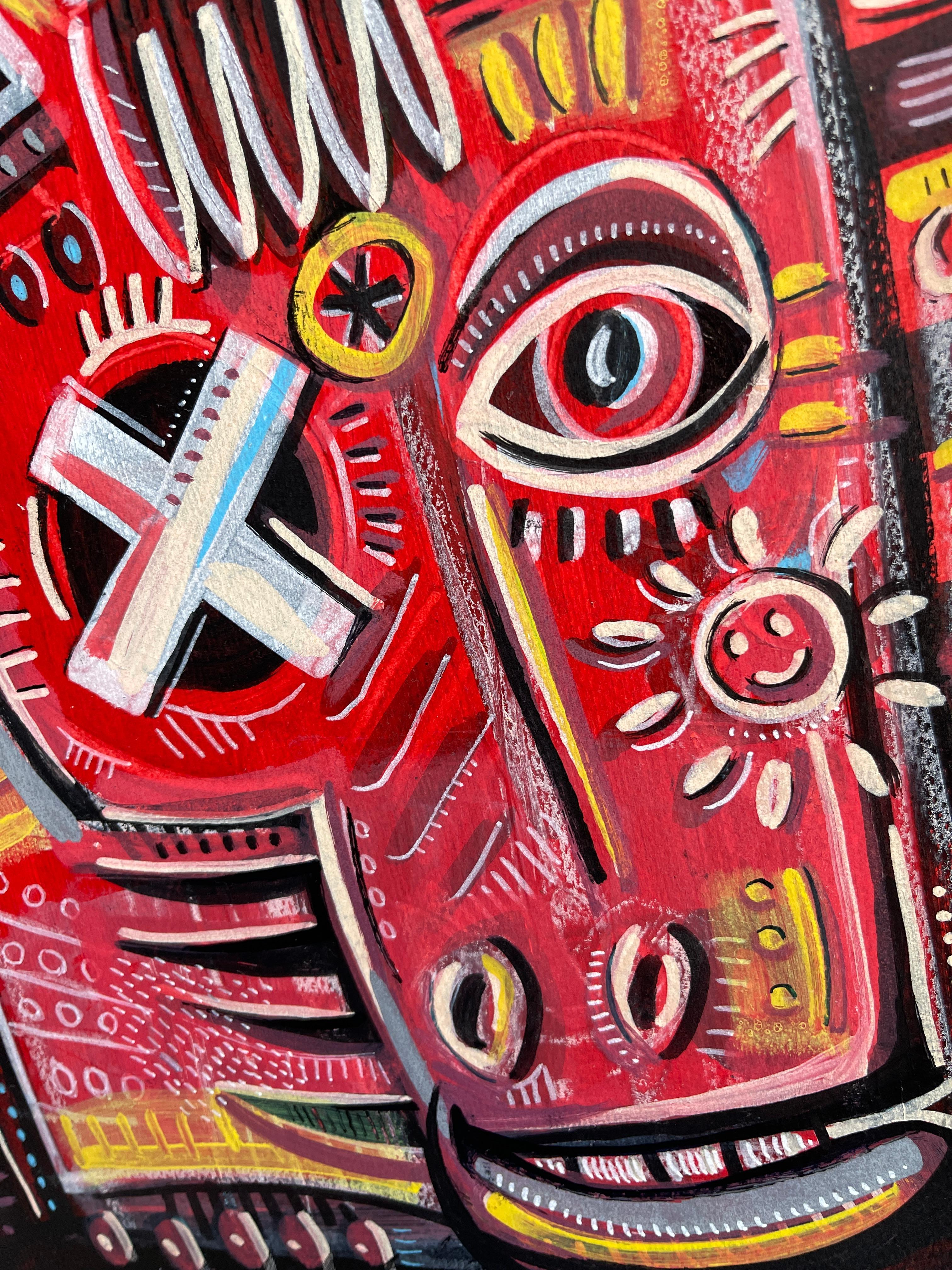 RED HORSE (Pop-Art), Painting, von Daria Kusto