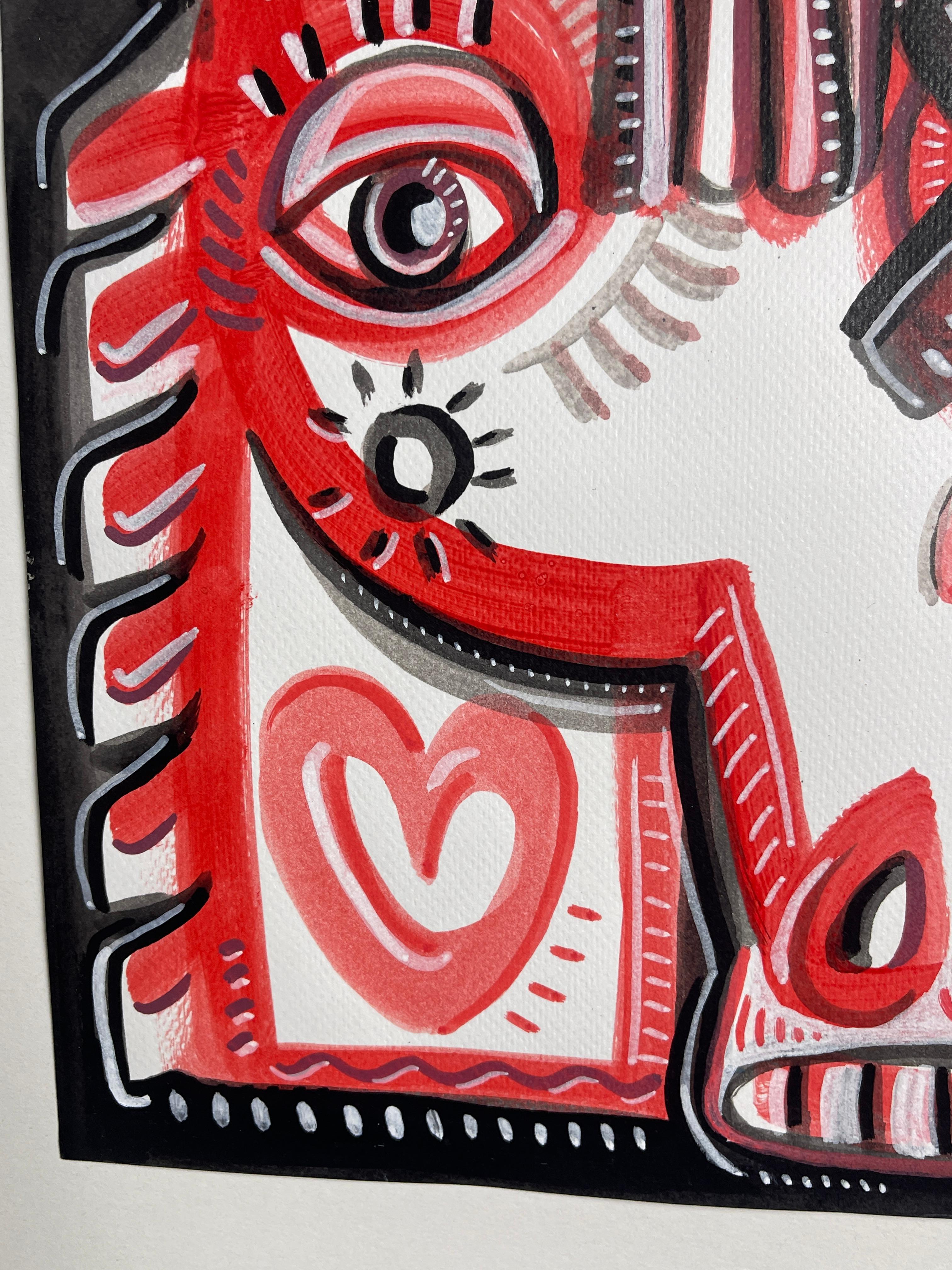 RED HORSE (Rot), Animal Painting, von Daria Kusto