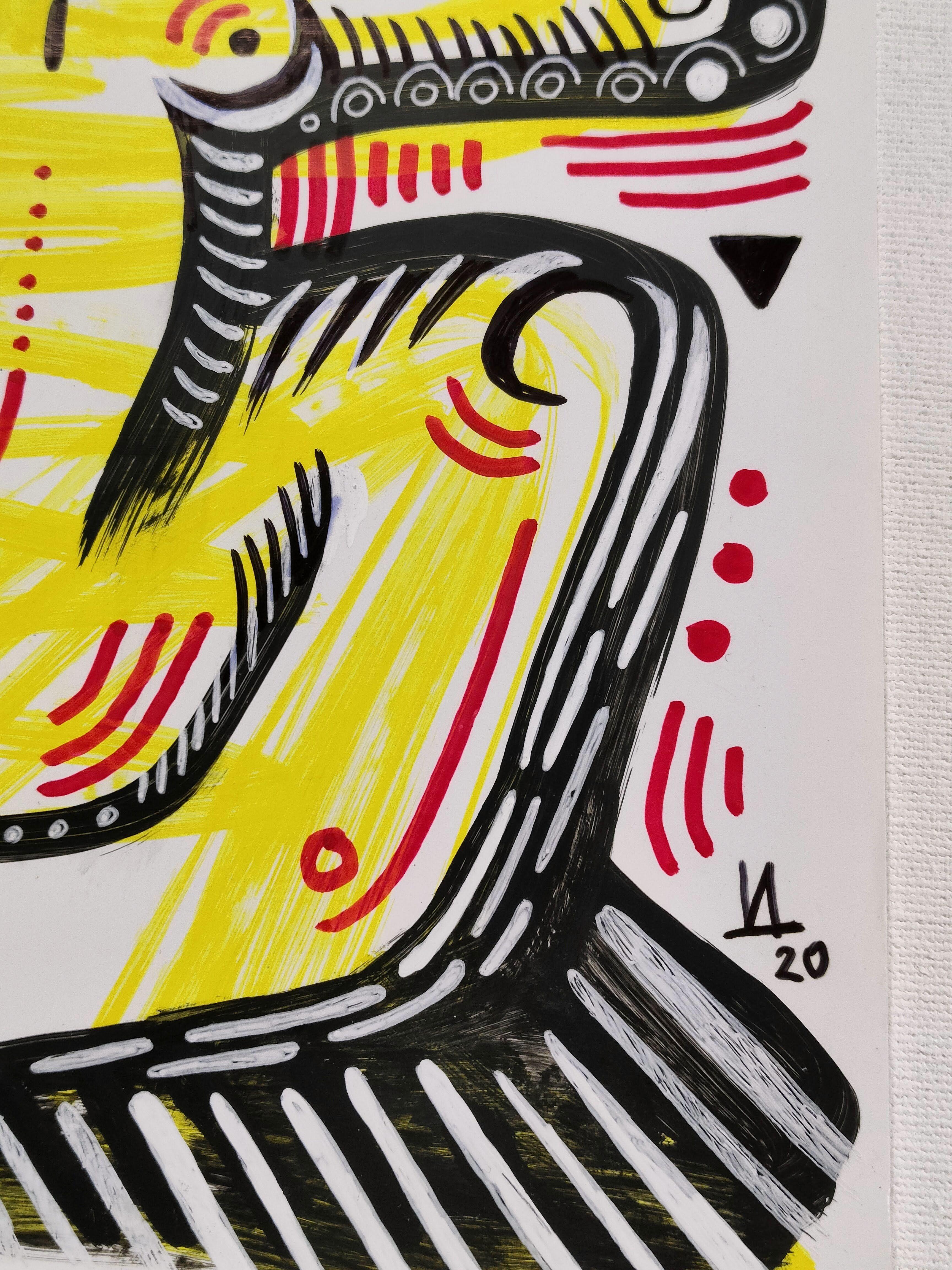 SHAMAN - Neo-Expressionist Painting by Daria Kusto