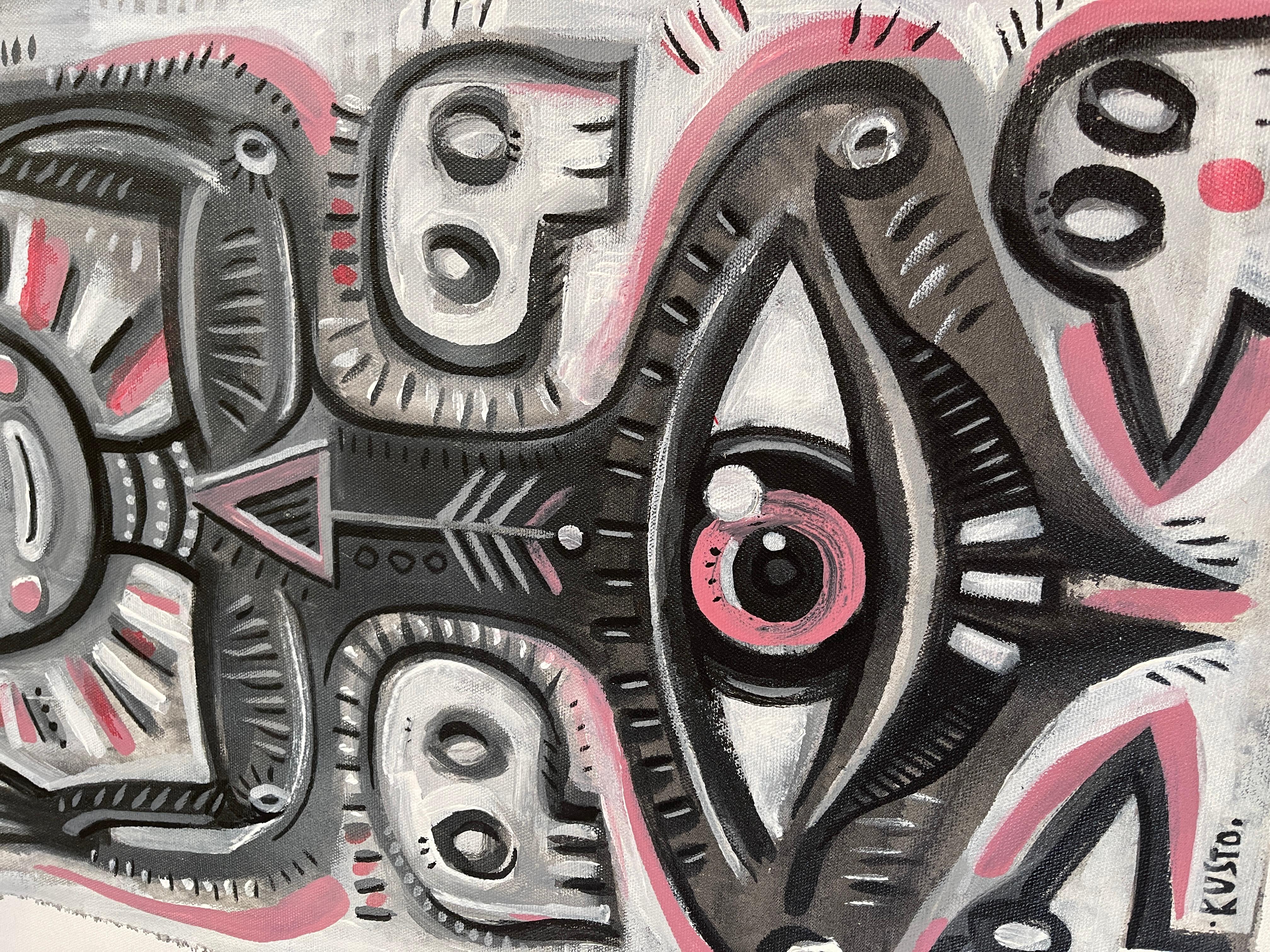 EL GAFE DE SHAMAN - Figurative Painting Negro de Daria Kusto