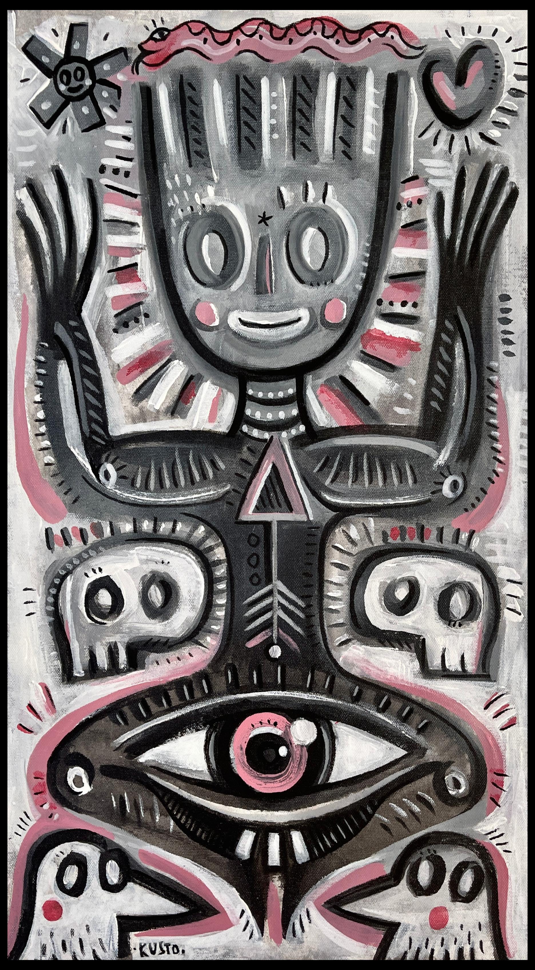 Figurative Painting de Daria Kusto - EL GAFE DE SHAMAN