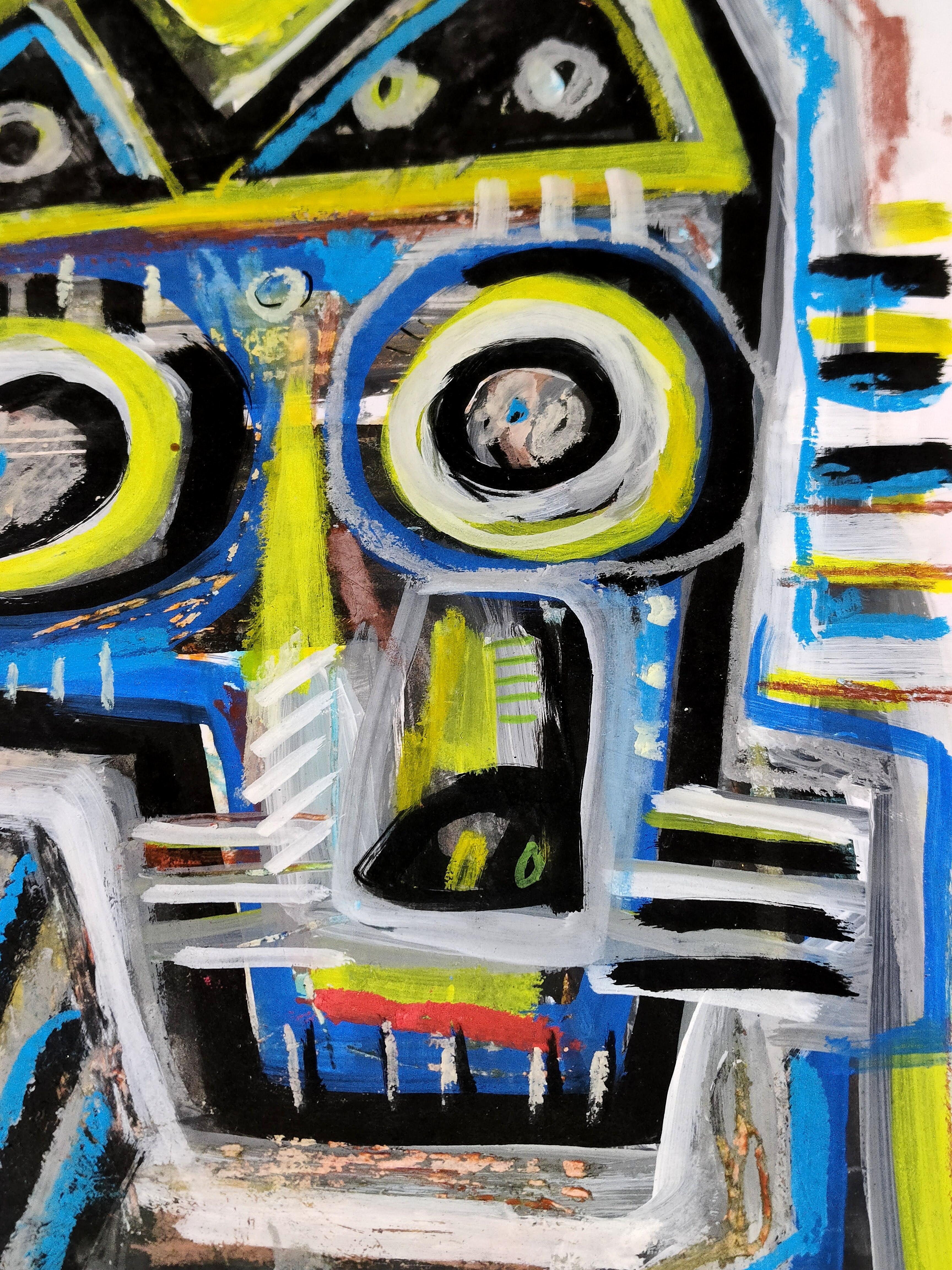 SKULL DOG (Expressionismus), Painting, von Daria Kusto