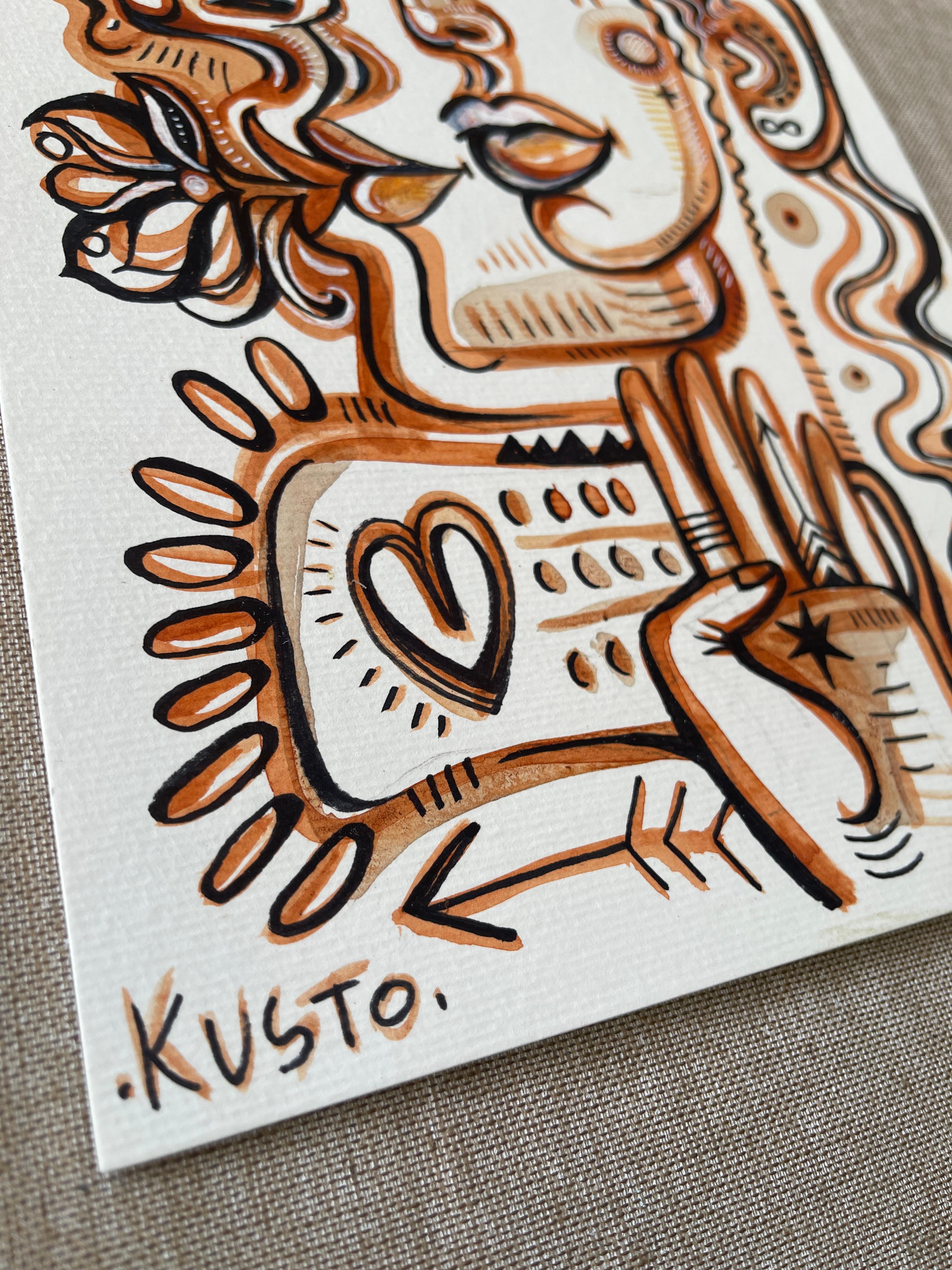 THE LANGUAGE OF SIGNS - Beige Portrait by Daria Kusto