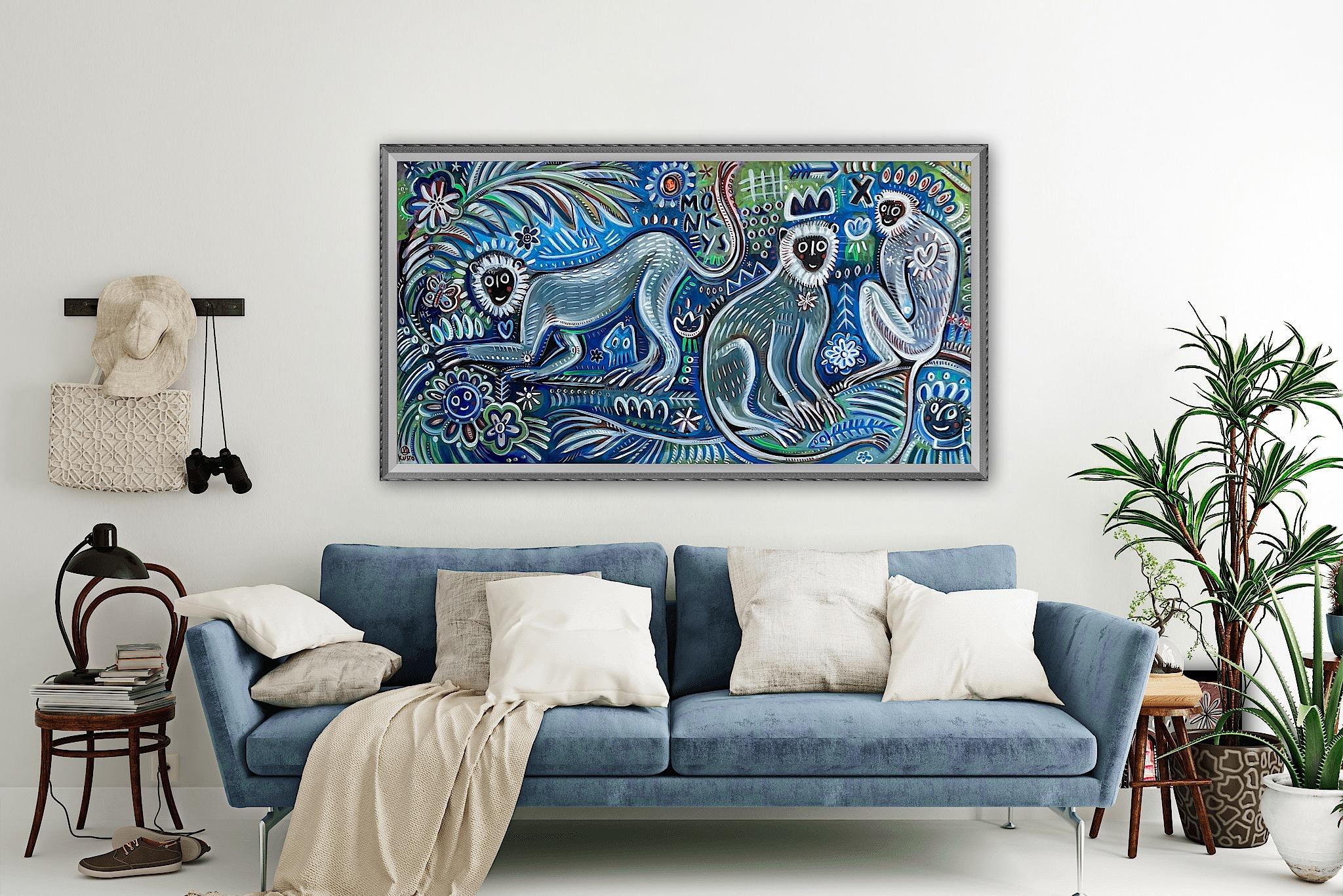TRES MONOS - Painting de Daria Kusto