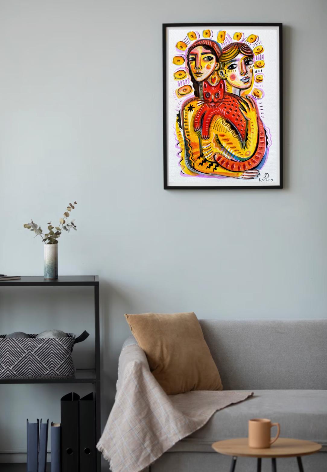 DEUX ET LE CHAT - Art de Daria Kusto