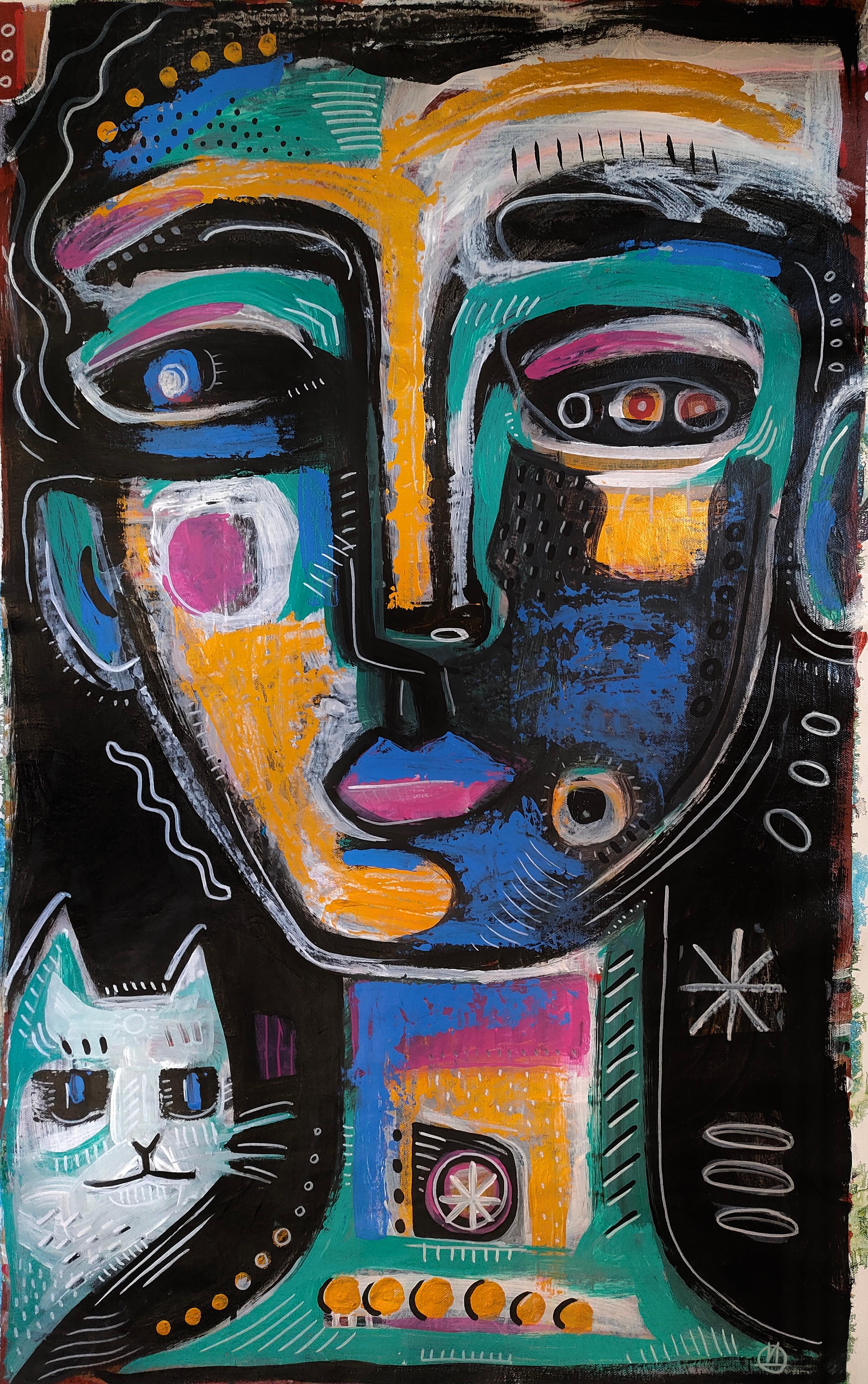 Figurative Painting di Daria Kusto - CAMMINARE NEL BUIO