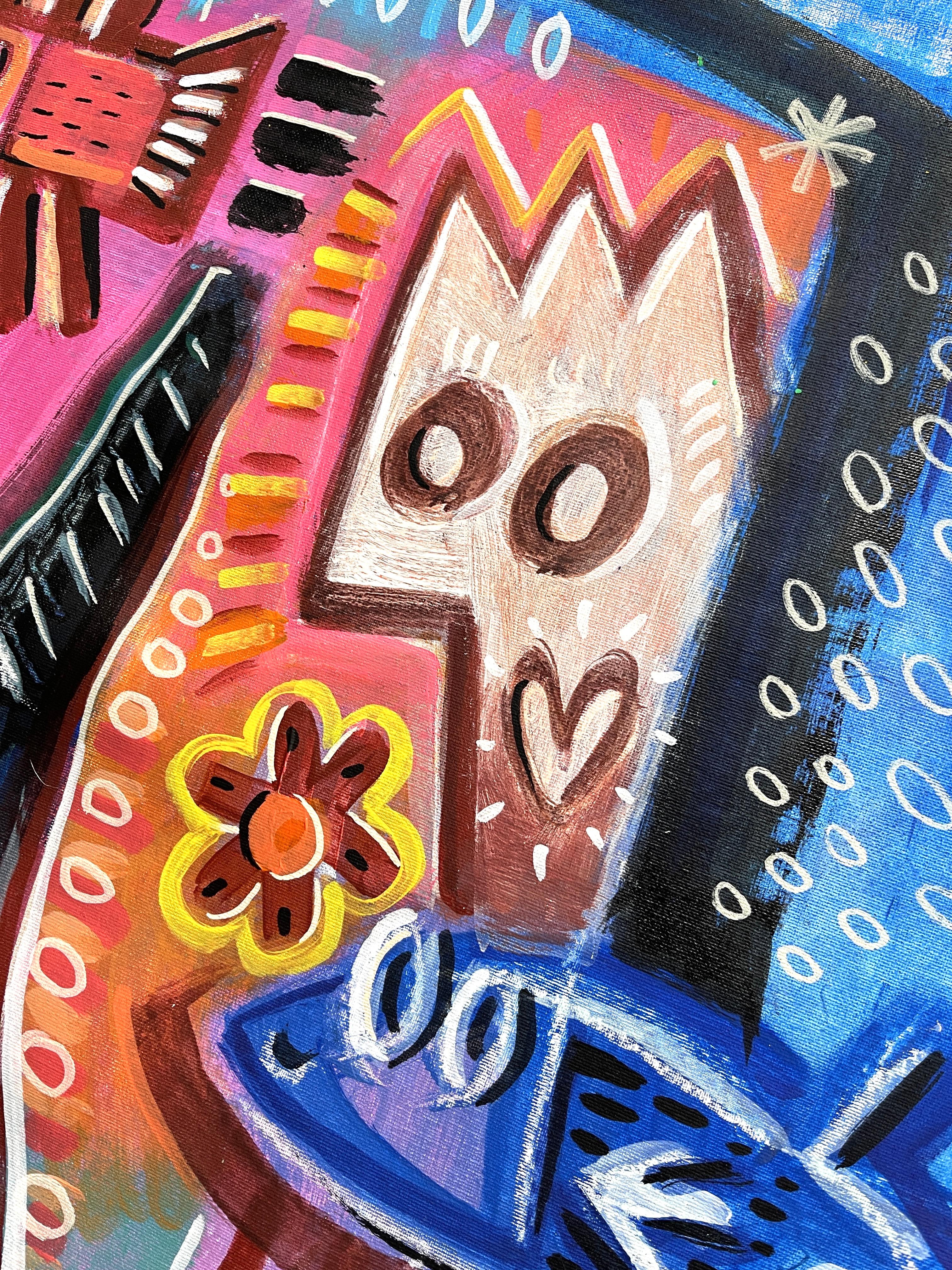 WILDE LIEBE (Grau), Animal Painting, von Daria Kusto