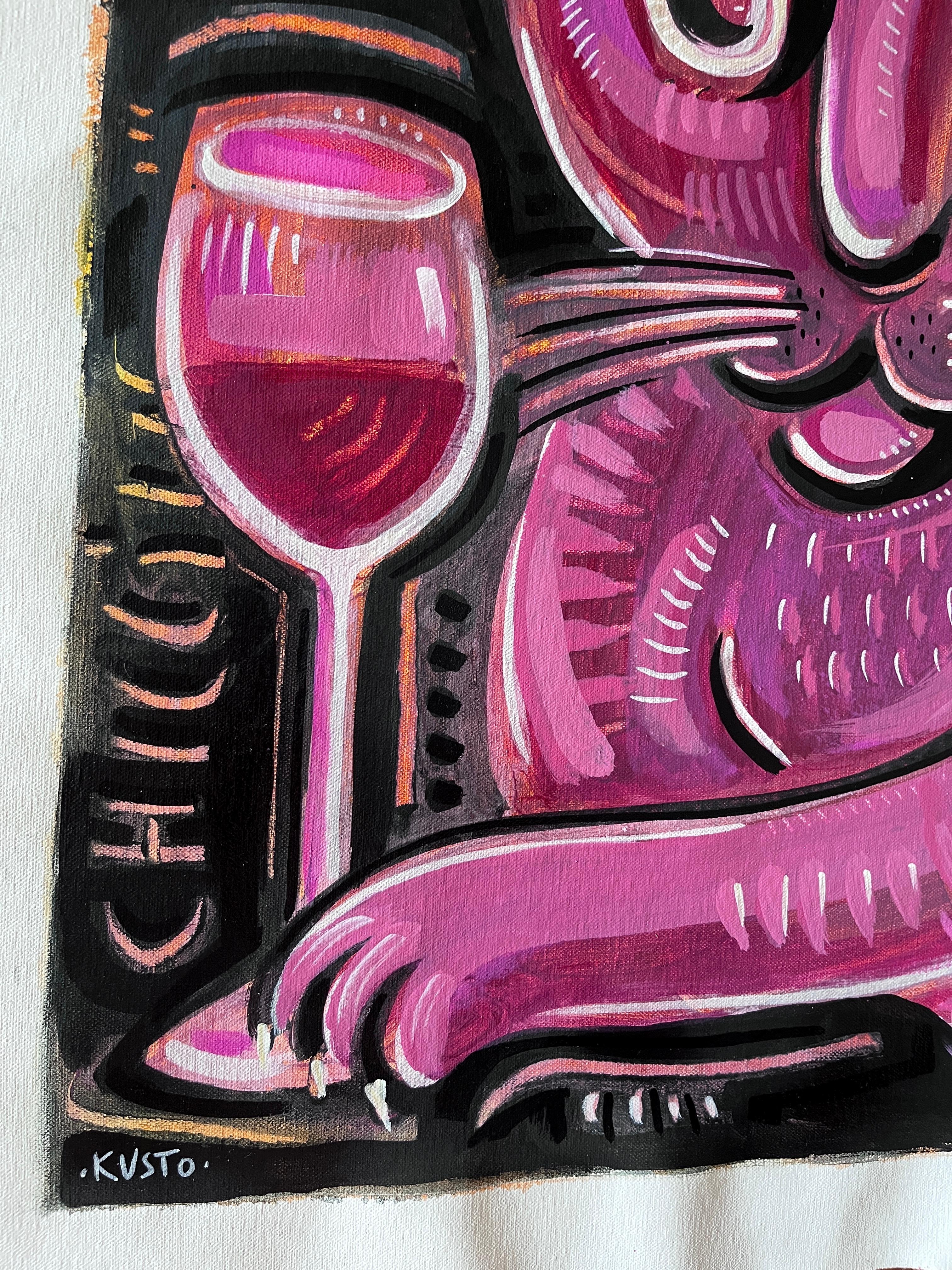 VINO PANTHER - Painting Espressionista di Daria Kusto