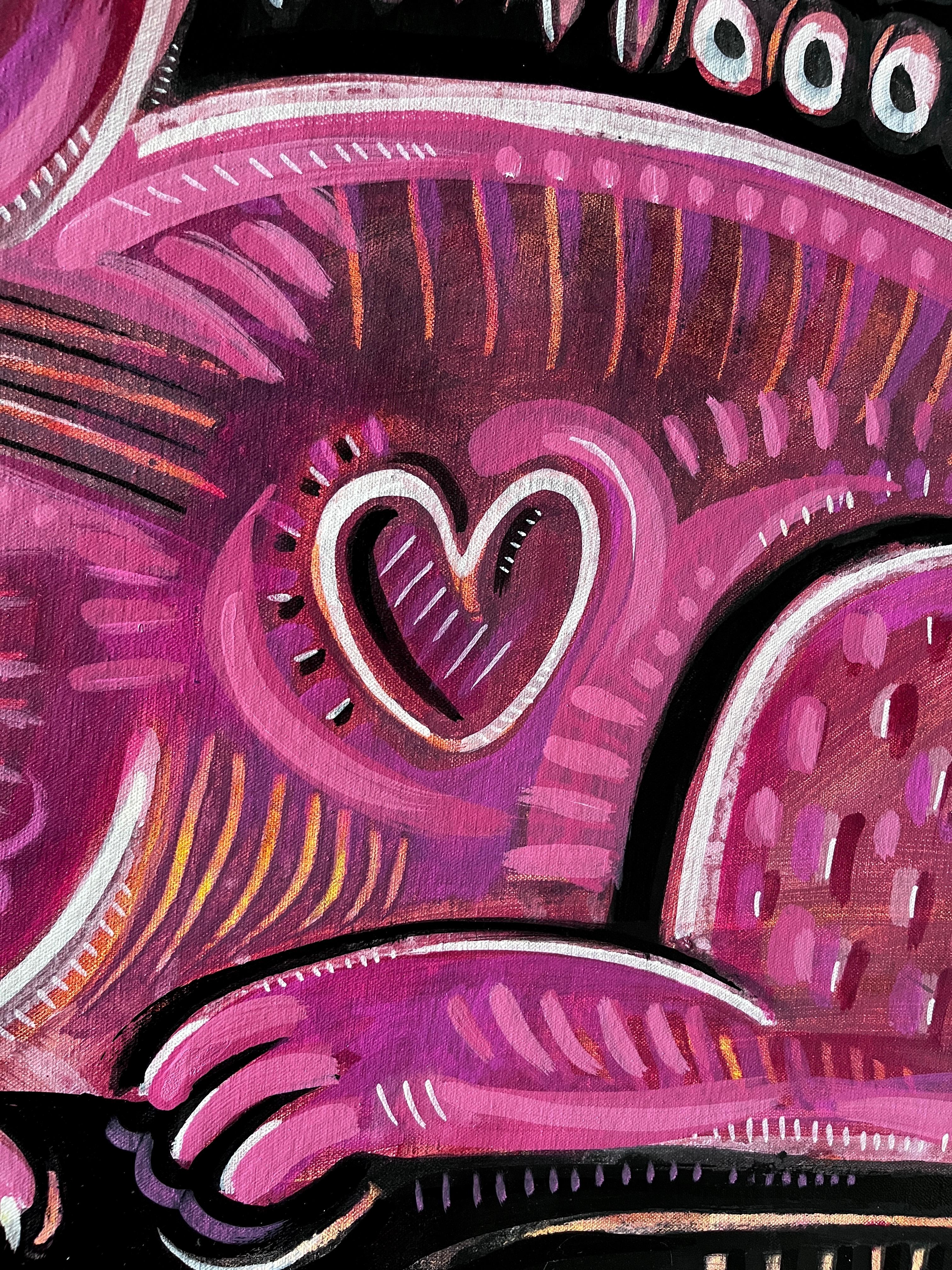 VINO PANTHER - Animal Painting Rosa di Daria Kusto