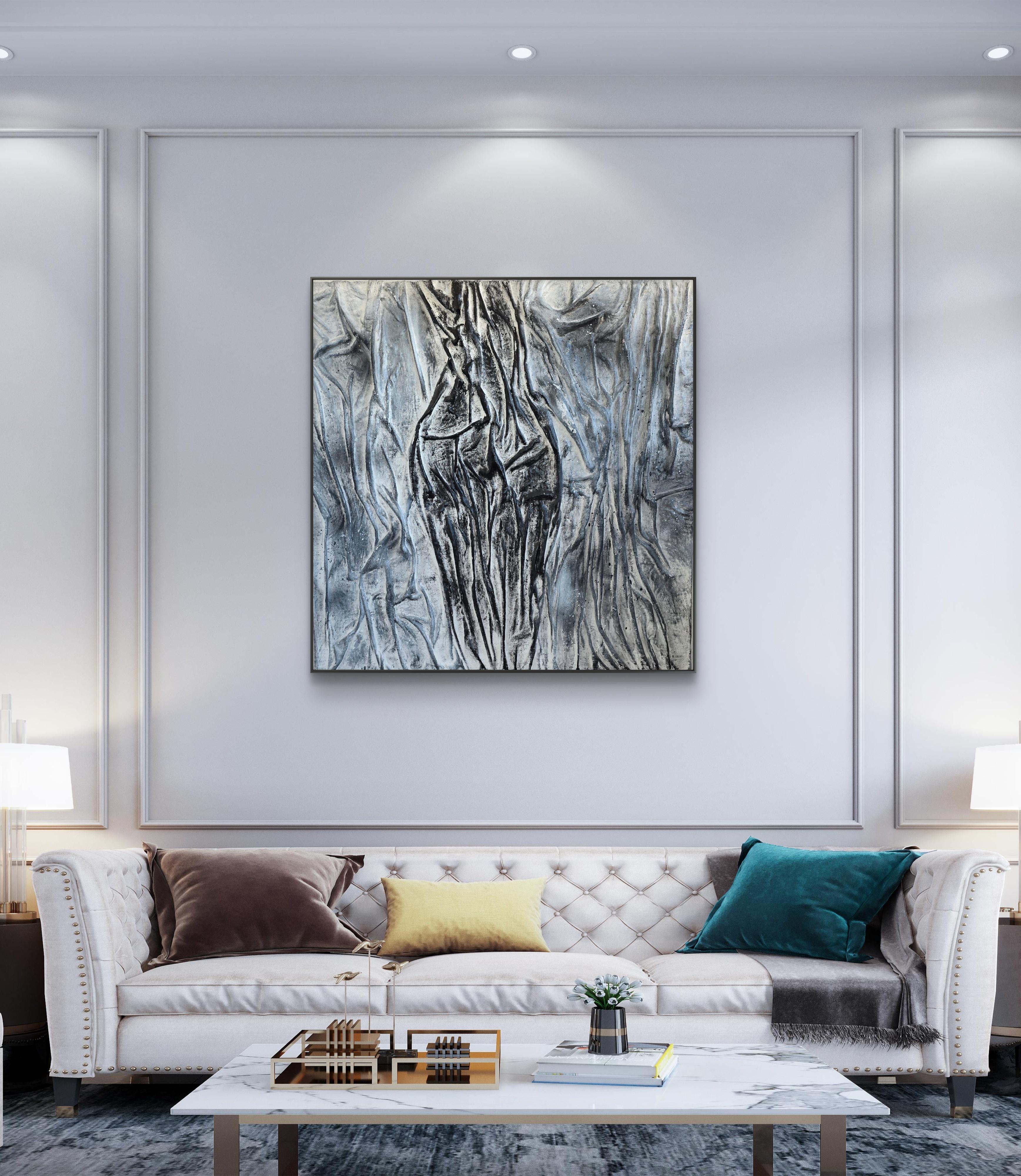 Diventare visibili - Abstract Painting Grigio di Daria Luhova