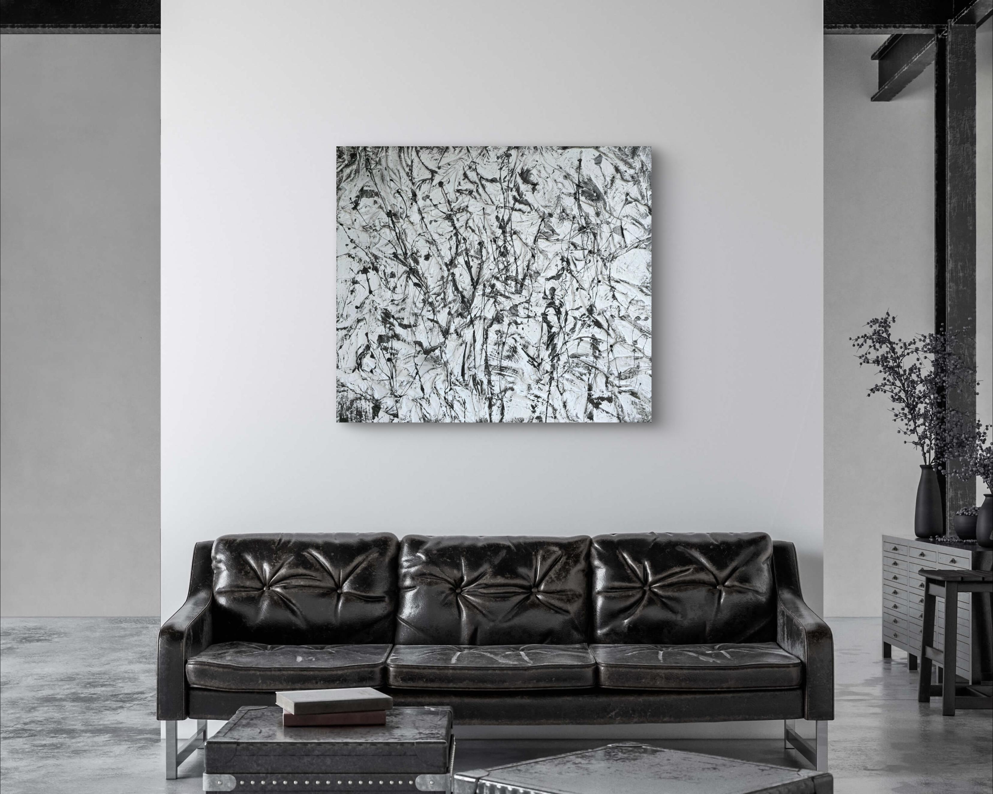 Respira, cara - Abstract Painting Grigio di Daria Luhova