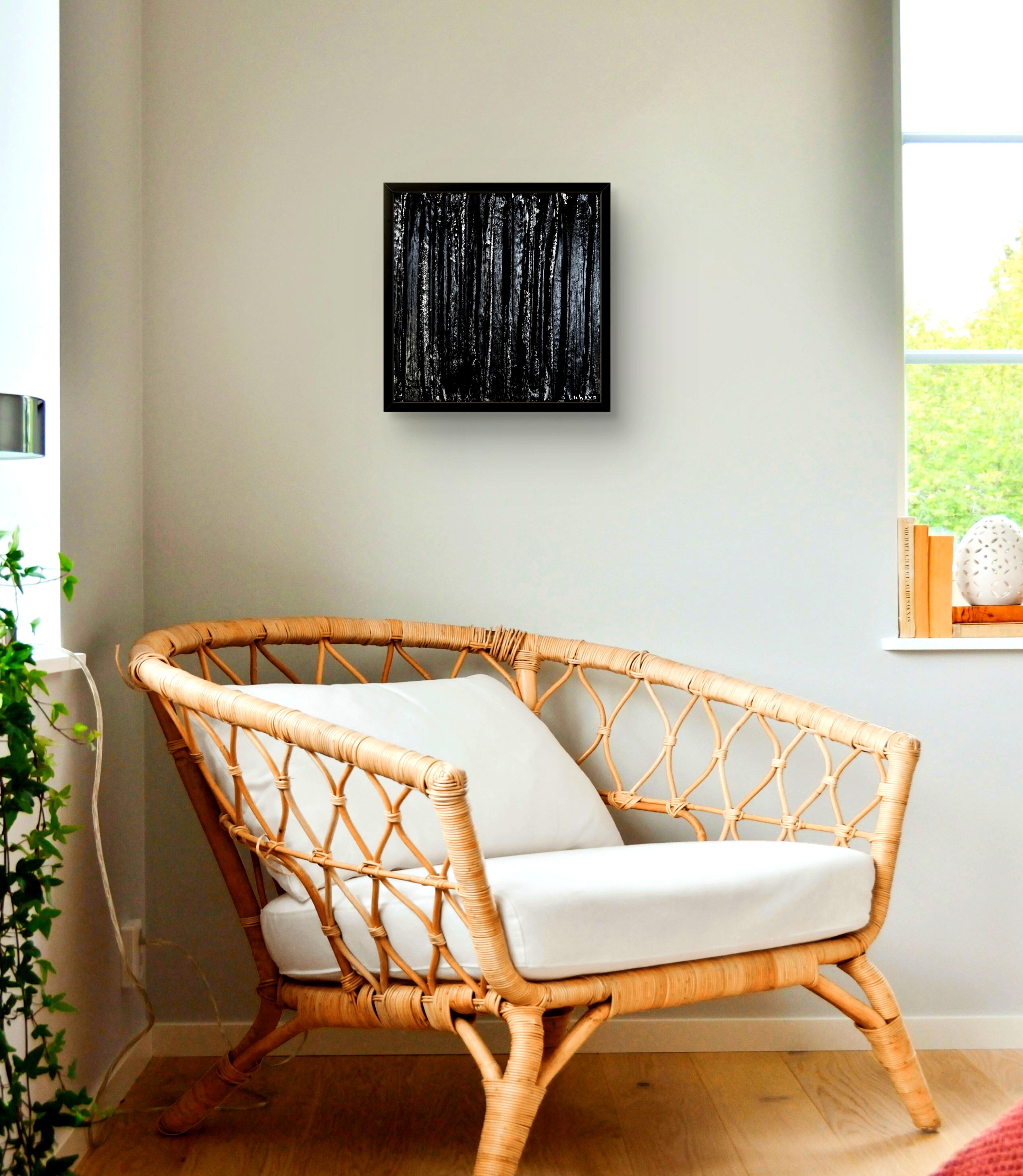 Anche nelle tenebre, c'è la luce - Abstract Painting Nero di Daria Luhova