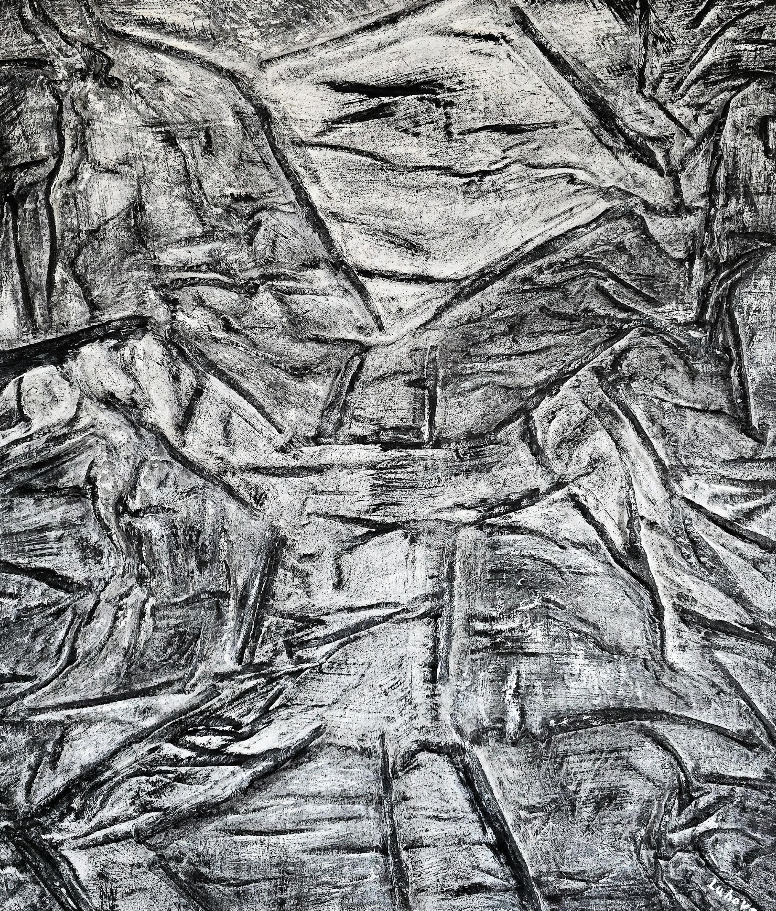 Daria Luhova Abstract Painting - He. Lost Figure