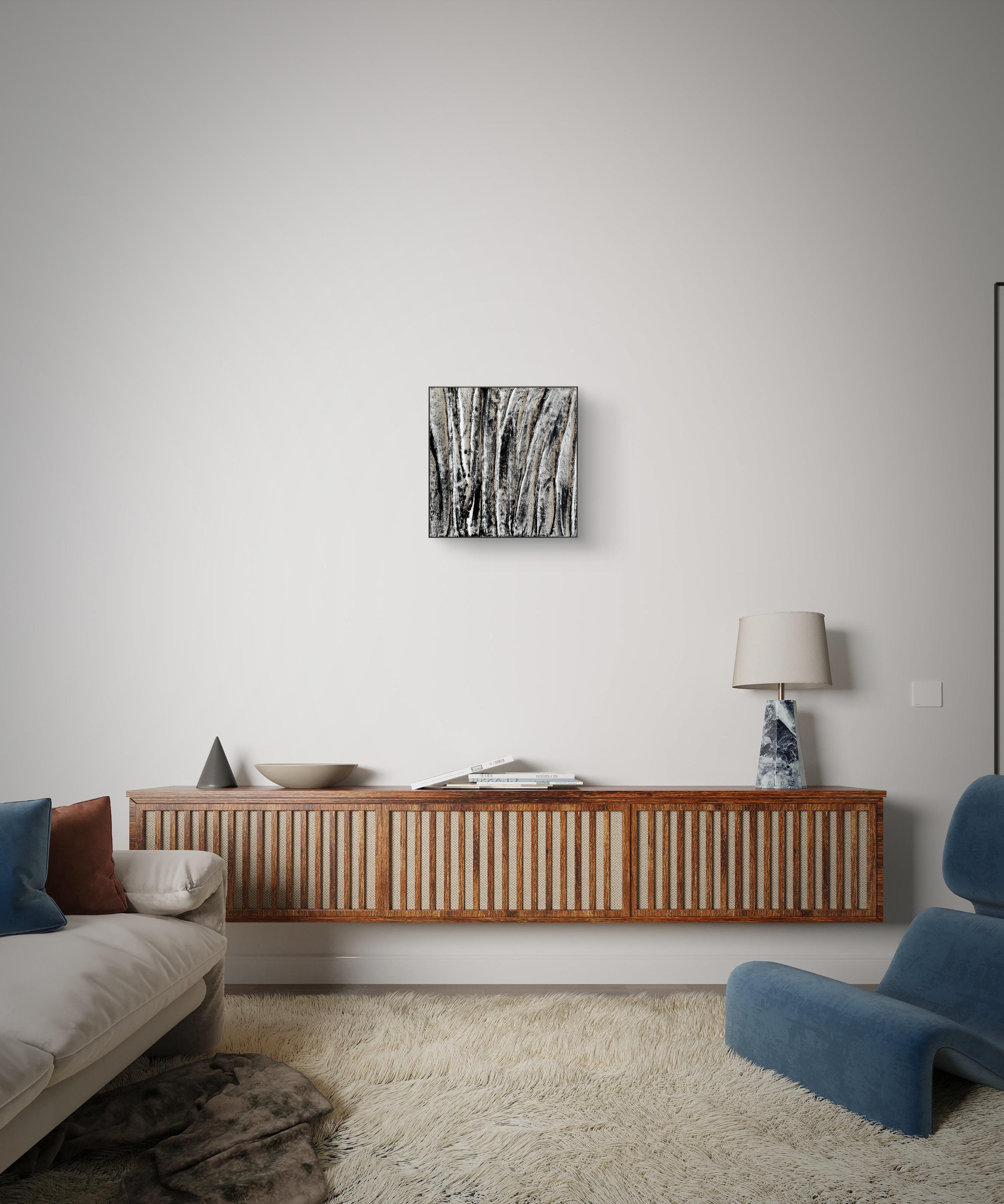 Nelle profondità - Abstract Painting Grigio di Daria Luhova