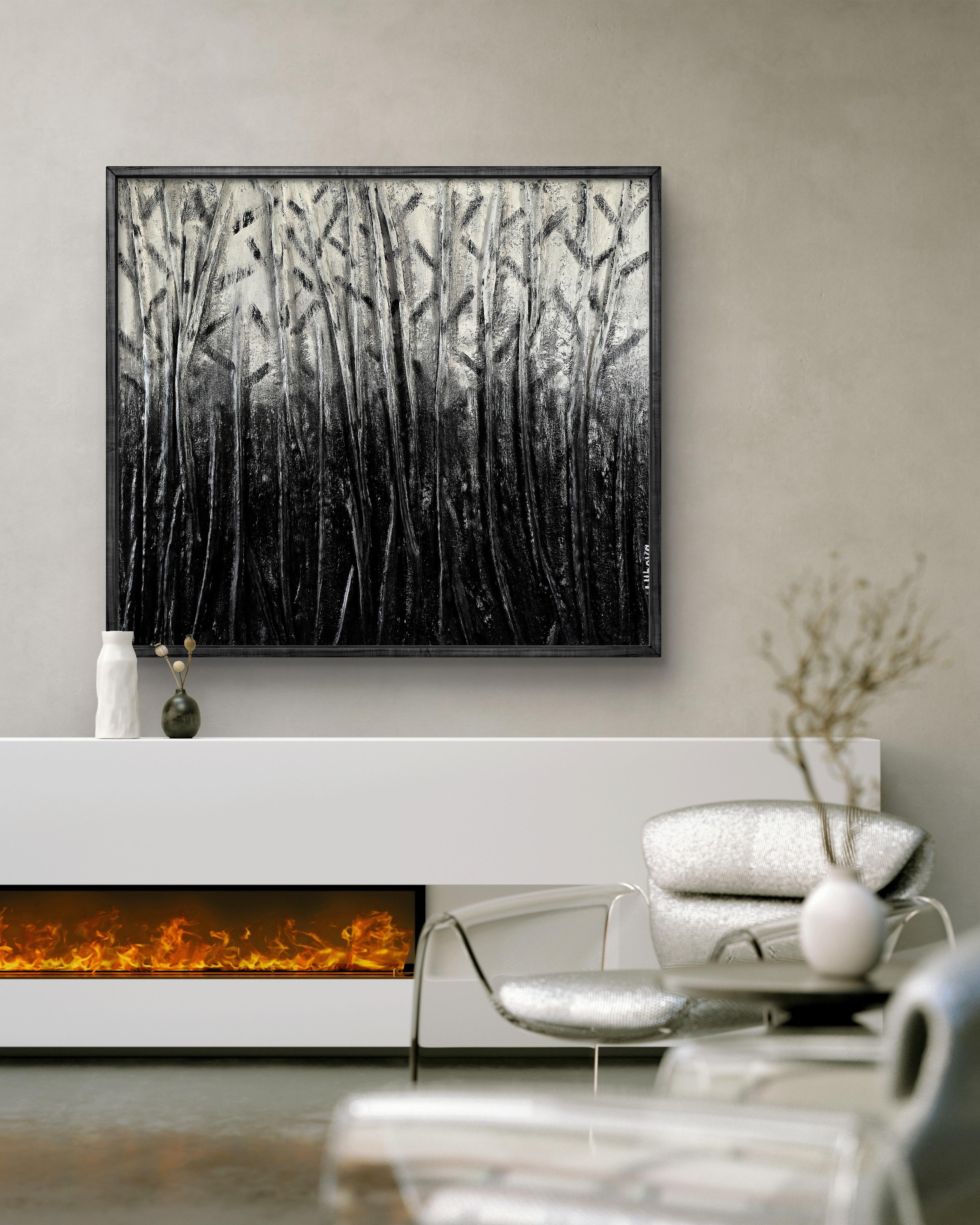 Heiligtum (Schwarz), Abstract Painting, von Daria Luhova