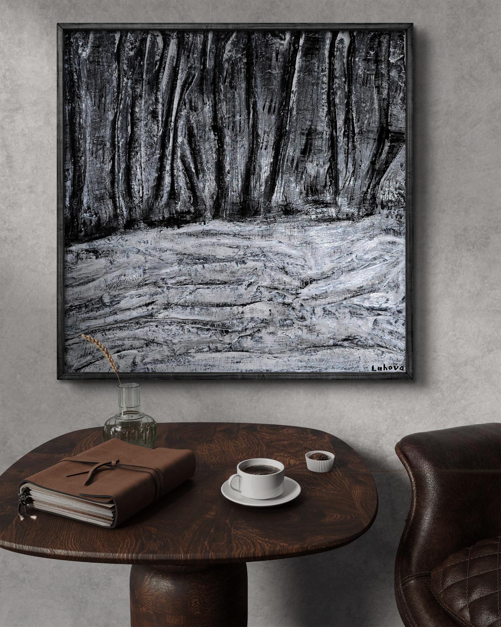 Bosque de invierno - Mixed Media Art Contemporáneo de Daria Luhova