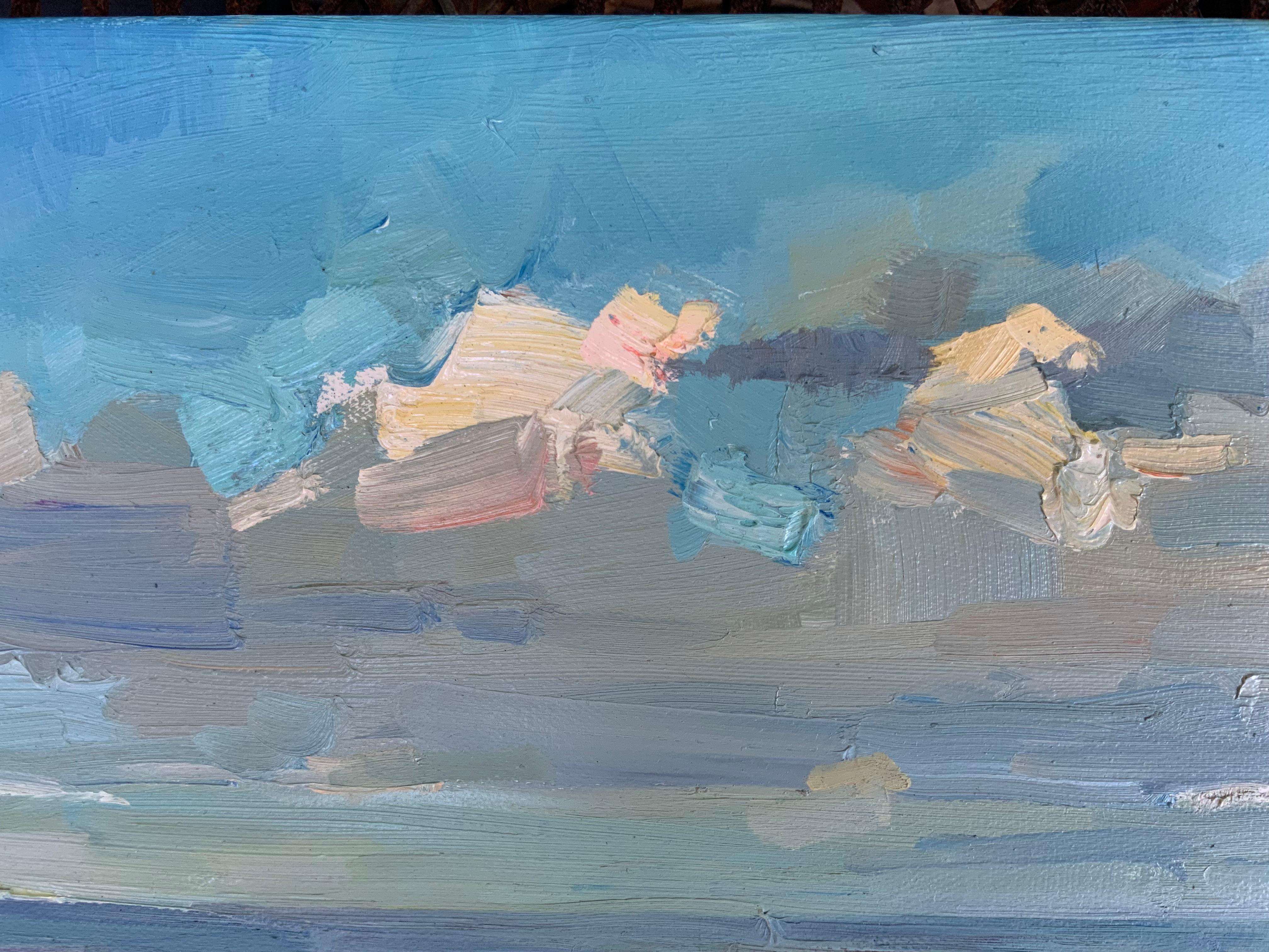 Ein Morgenmoment (Blau), Landscape Painting, von Daria Molostnova