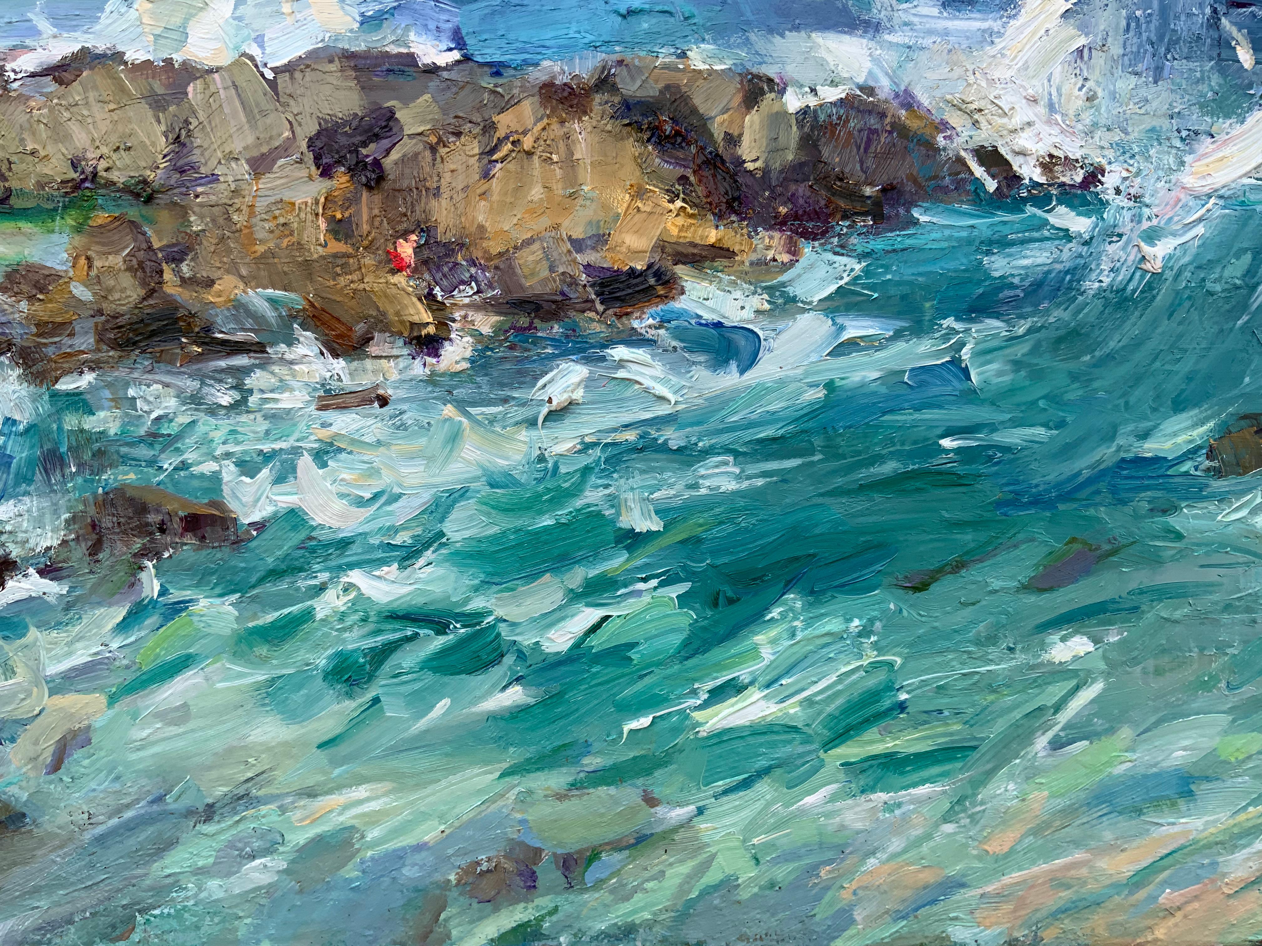 Cette peinture a été entièrement réalisée à partir de la vie sur la côte nord d'Oahu, à Hawaï, pendant la saison des tempêtes hivernales. 

