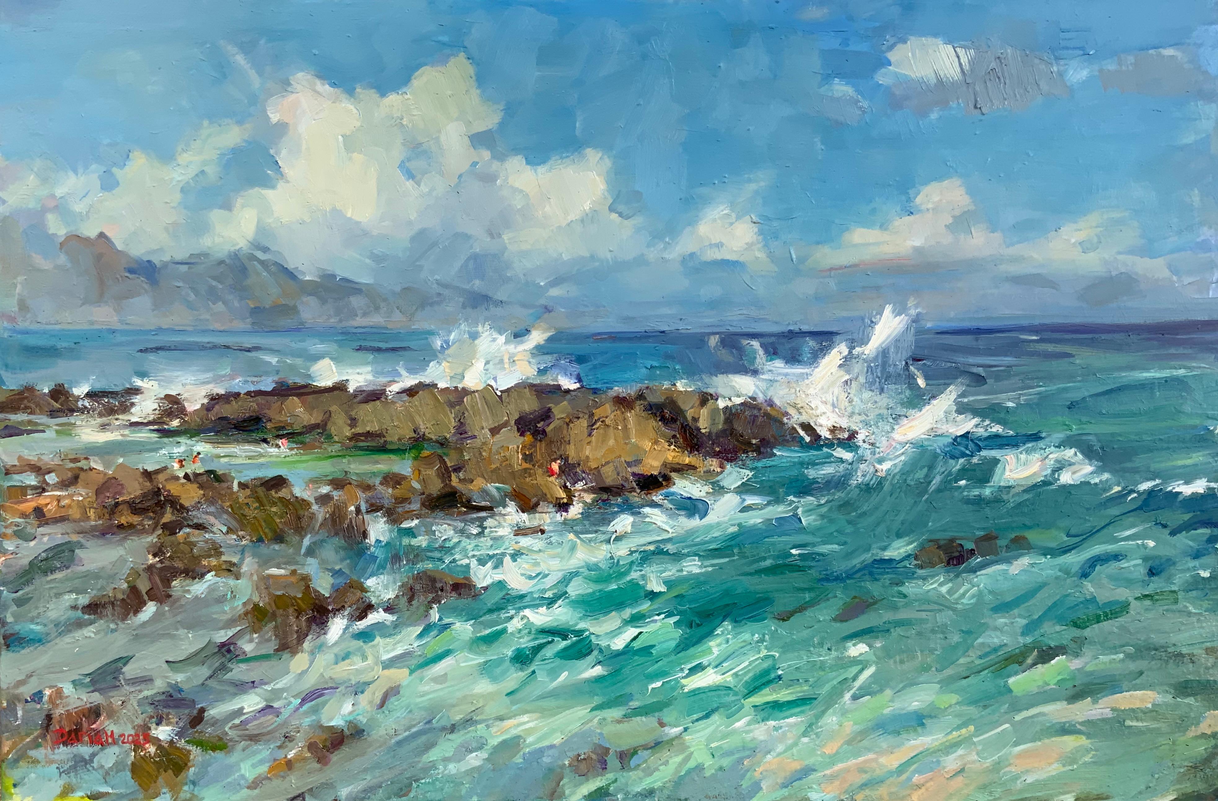 Landscape Painting Daria Molostnova - Un nouveau jour au-dessus de l'océan