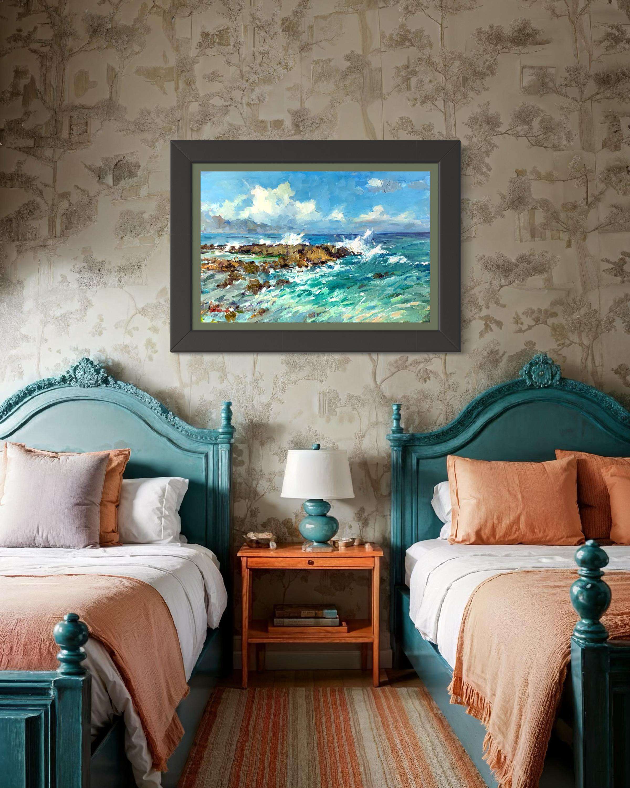 A New Day over the Ocean. Ocean, winter storm, big waves, Oahu, seascape For Sale 7