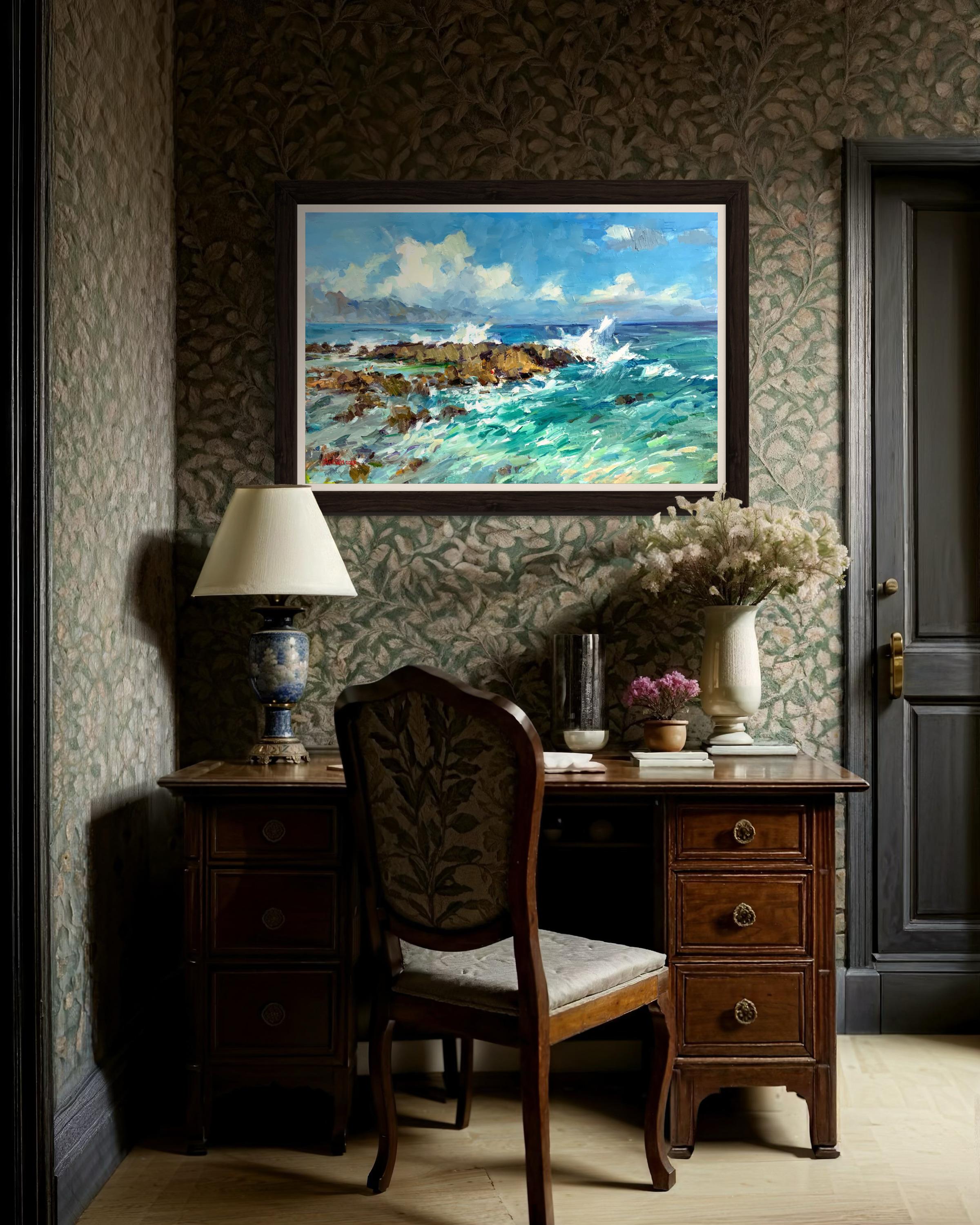 A New Day over the Ocean. Ocean, winter storm, big waves, Oahu, seascape For Sale 10