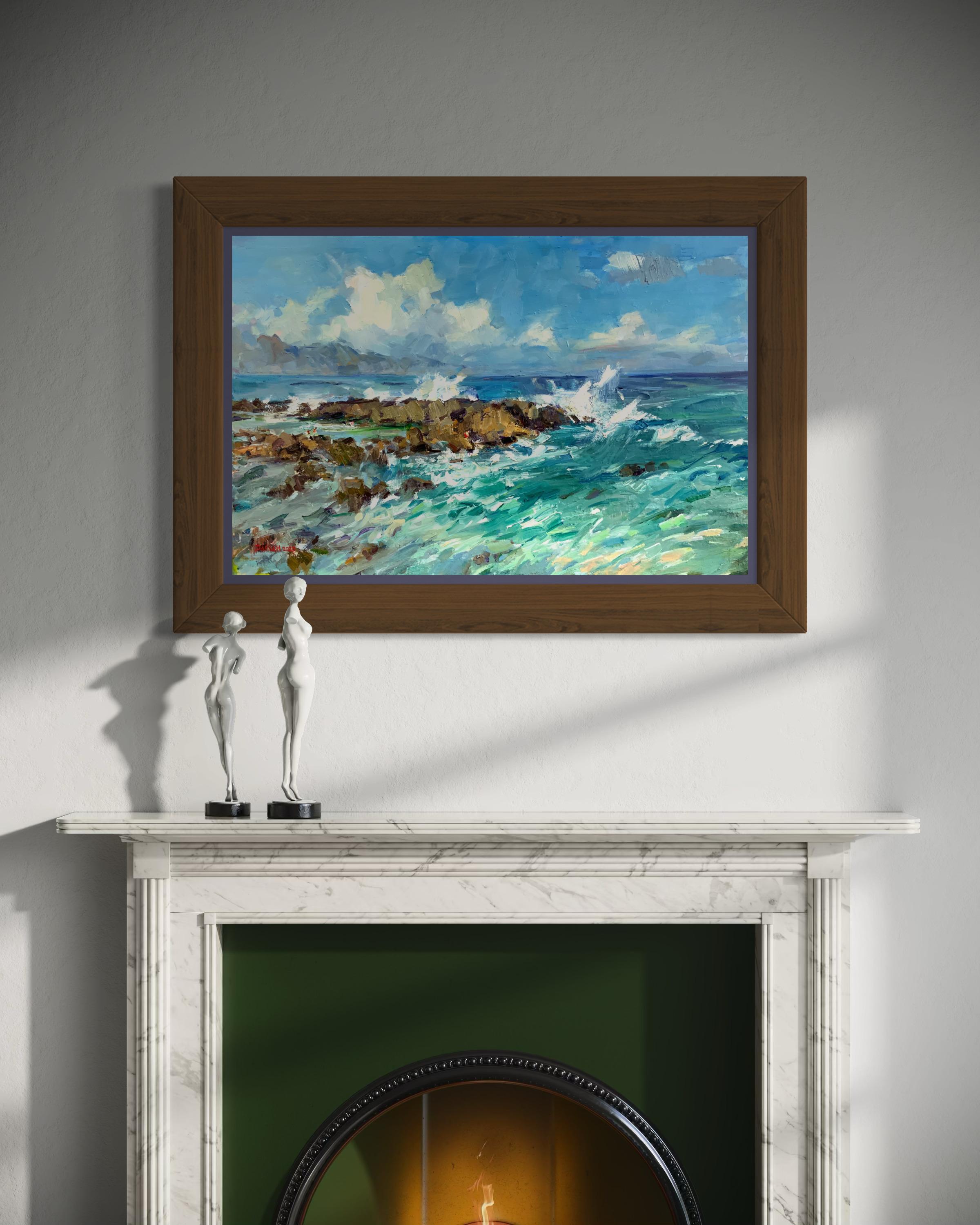 A New Day over the Ocean. Ocean, winter storm, big waves, Oahu, seascape For Sale 12