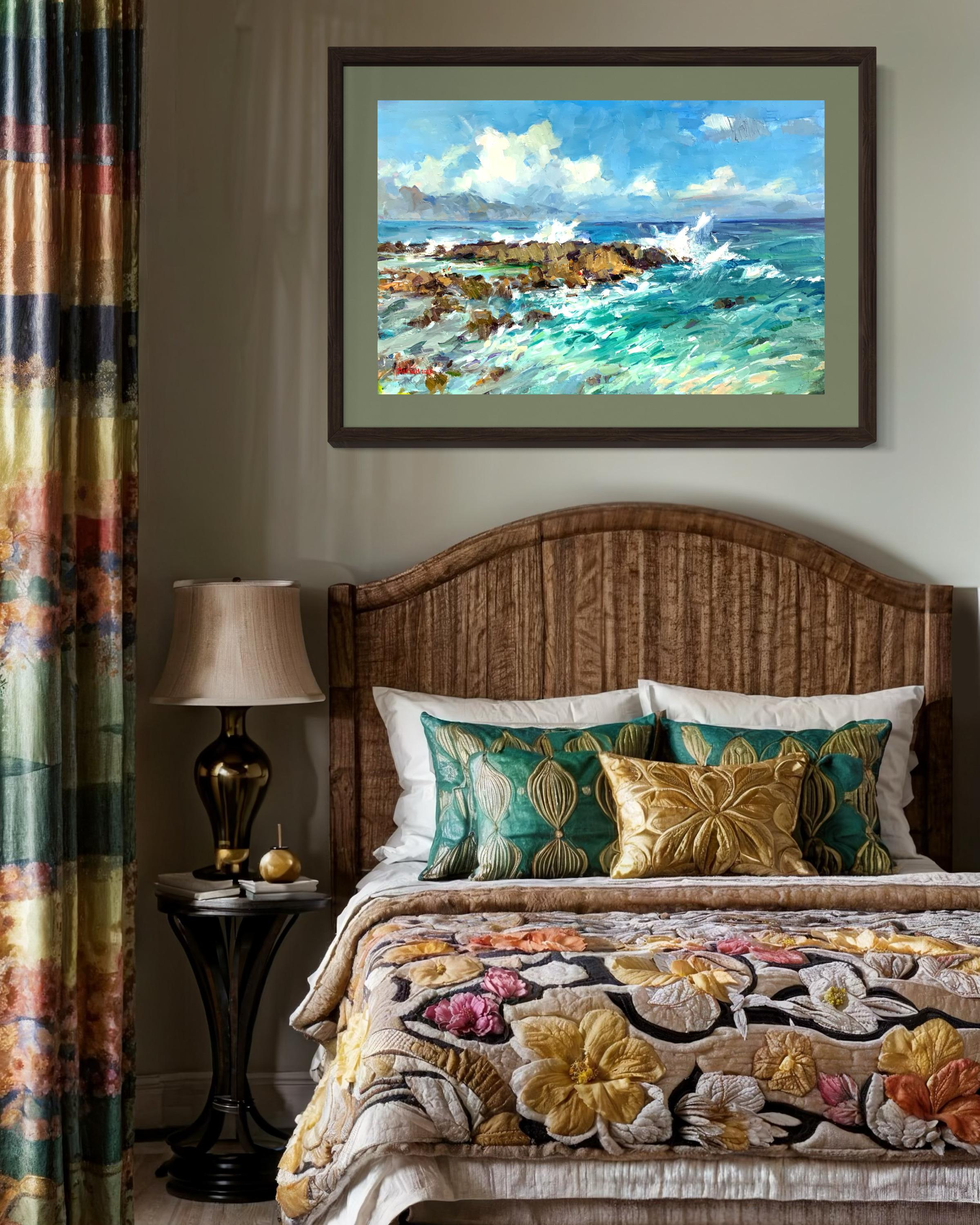 A New Day over the Ocean. Ocean, winter storm, big waves, Oahu, seascape For Sale 13