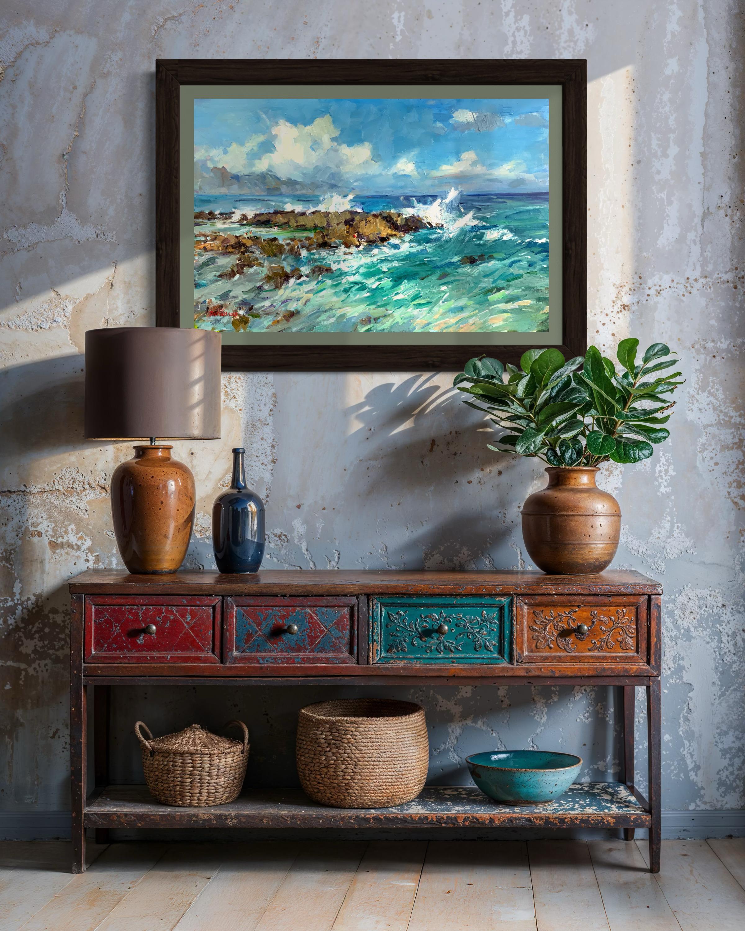 A New Day over the Ocean. Ocean, winter storm, big waves, Oahu, seascape For Sale 14