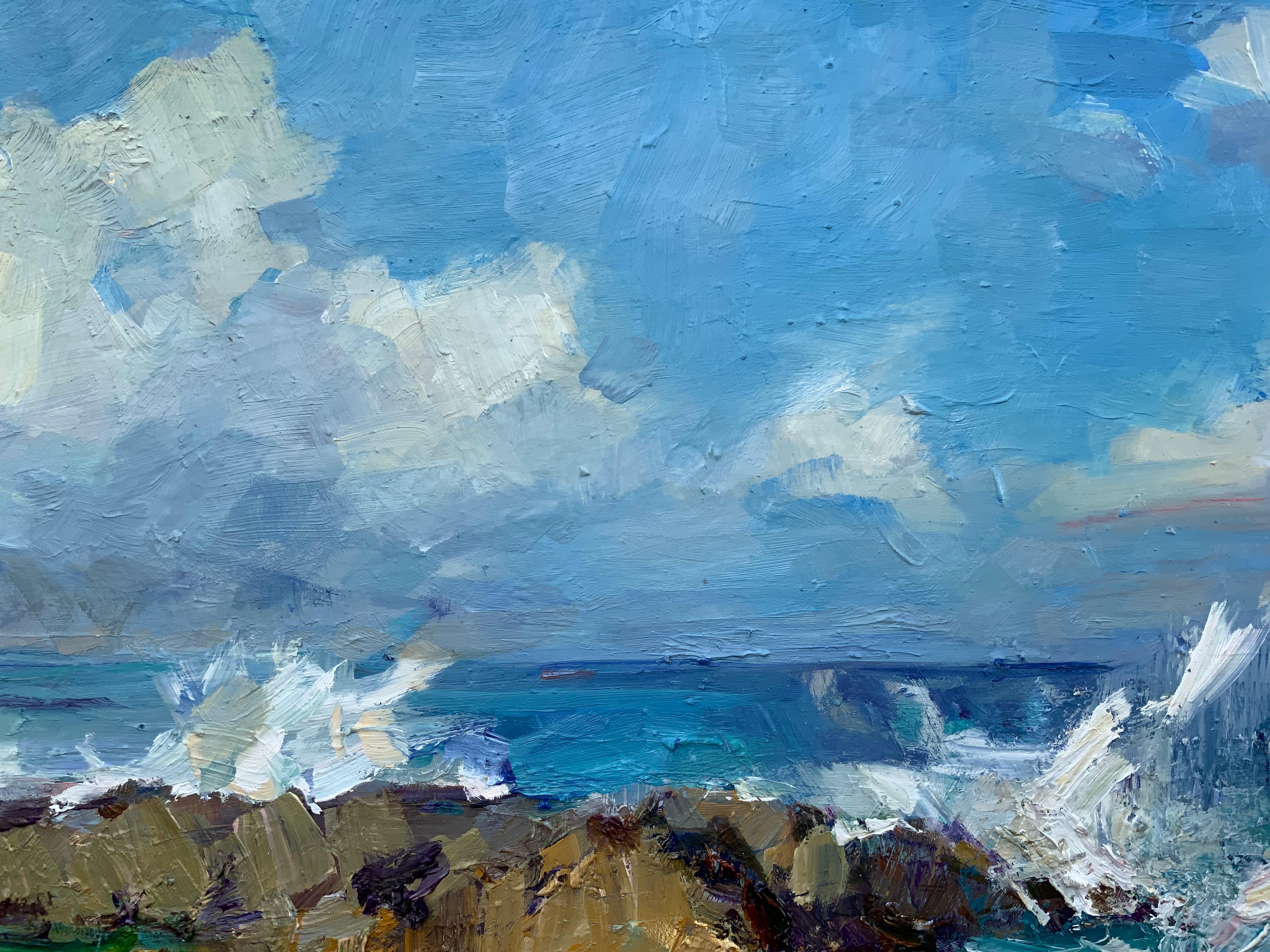 A New Day over the Ocean. Ocean, winter storm, big waves, Oahu, seascape For Sale 1