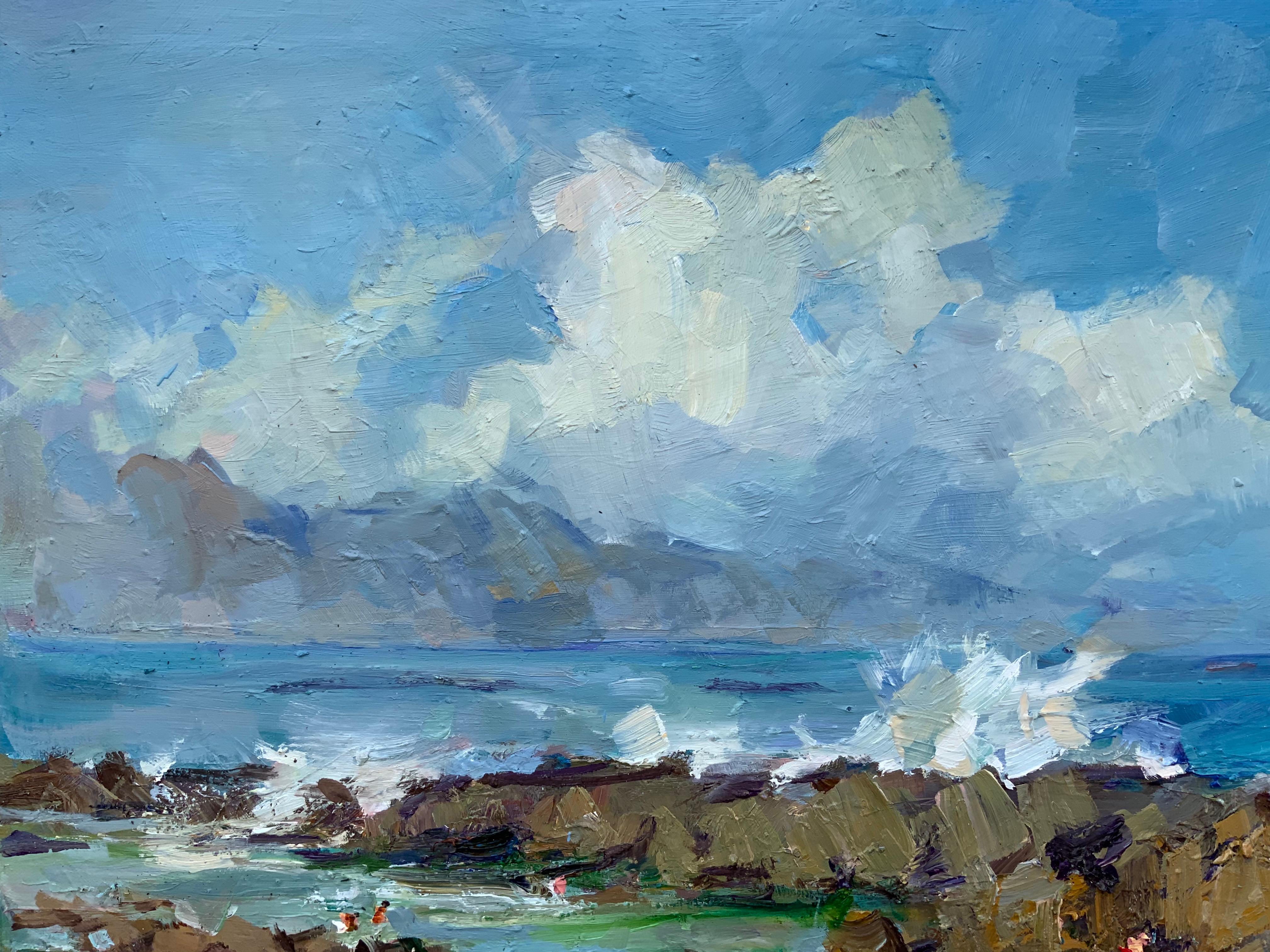 A New Day over the Ocean. Ocean, winter storm, big waves, Oahu, seascape For Sale 2