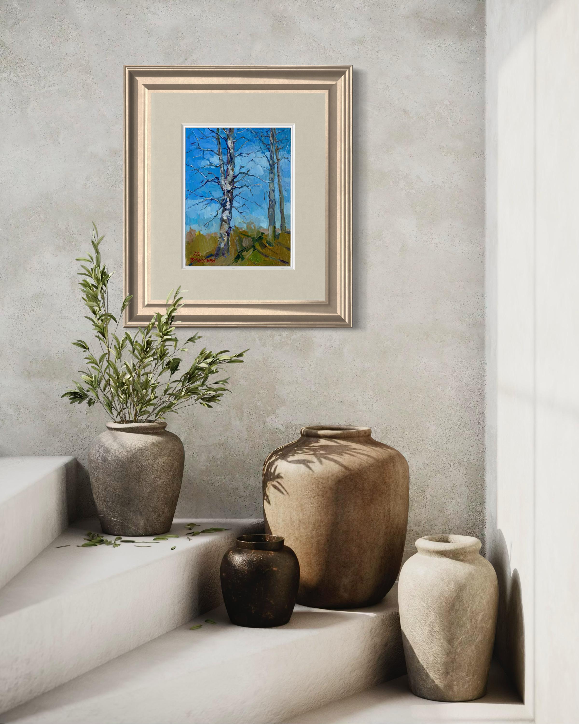 Betulle in primavera - Painting Impressionismo di Daria Molostnova