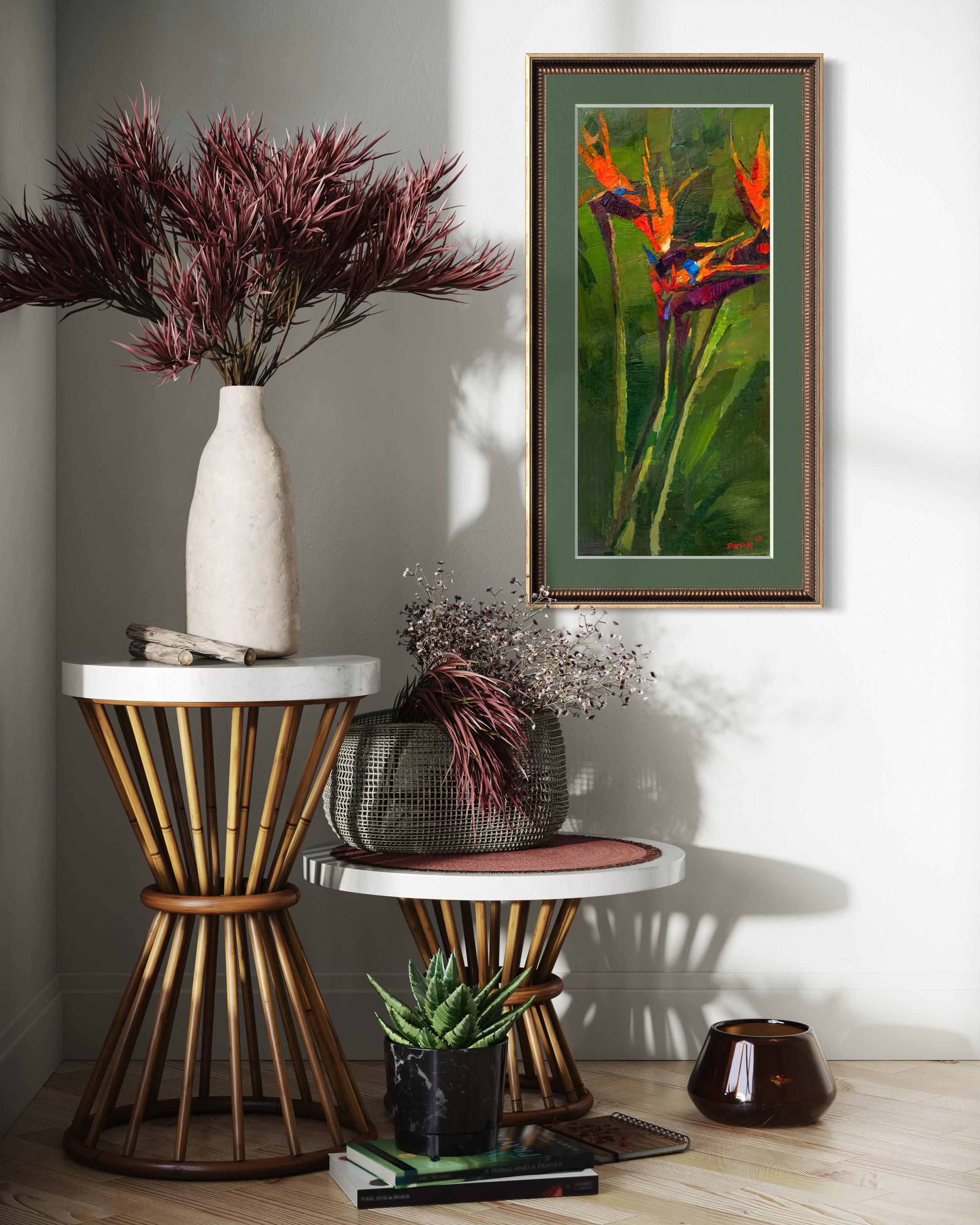 Oiseau du paradis - Orange Interior Painting par Daria Molostnova