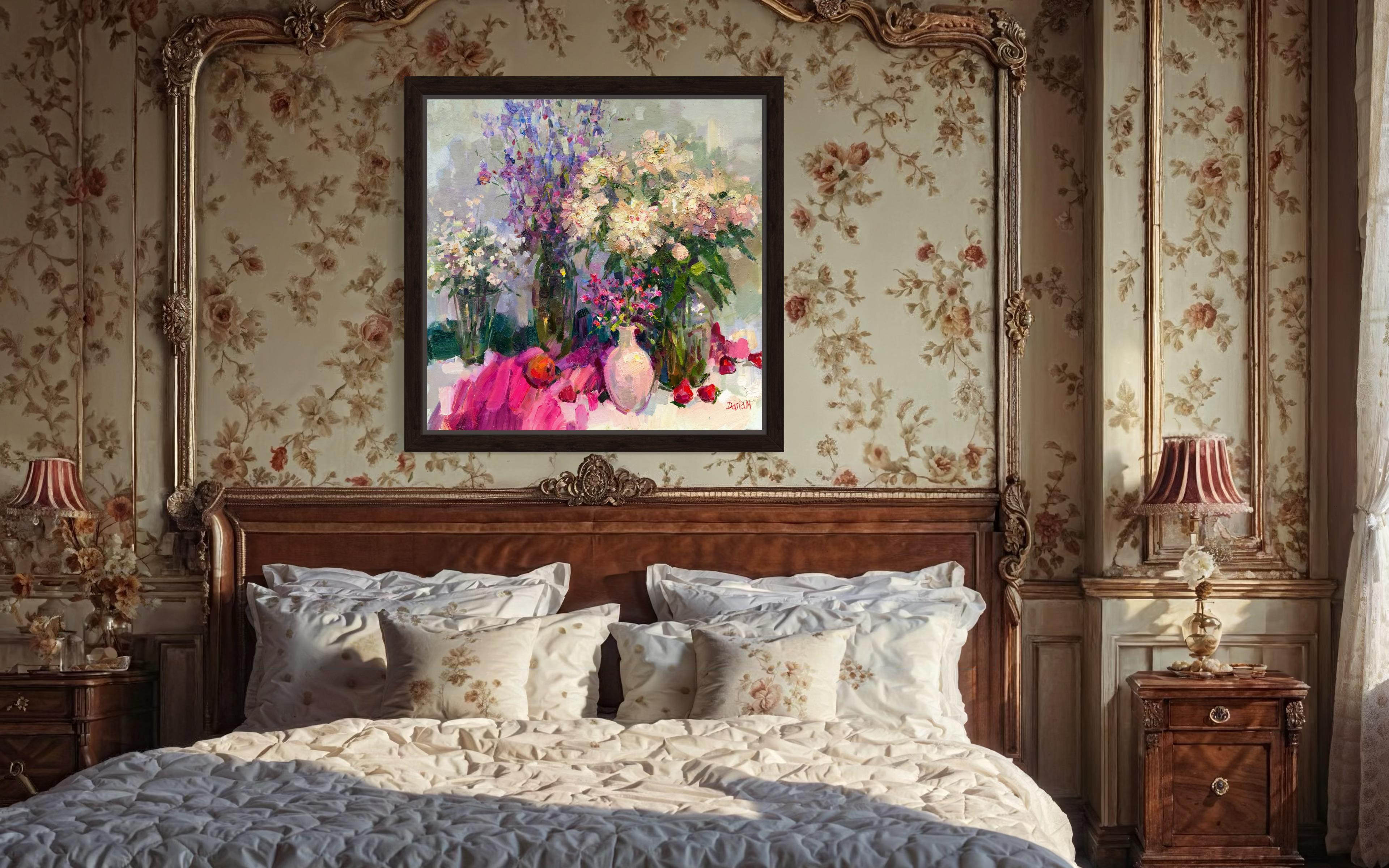 Ramos y Fresas. Peonías, pieza interior,  Artista estadounidense en venta 14