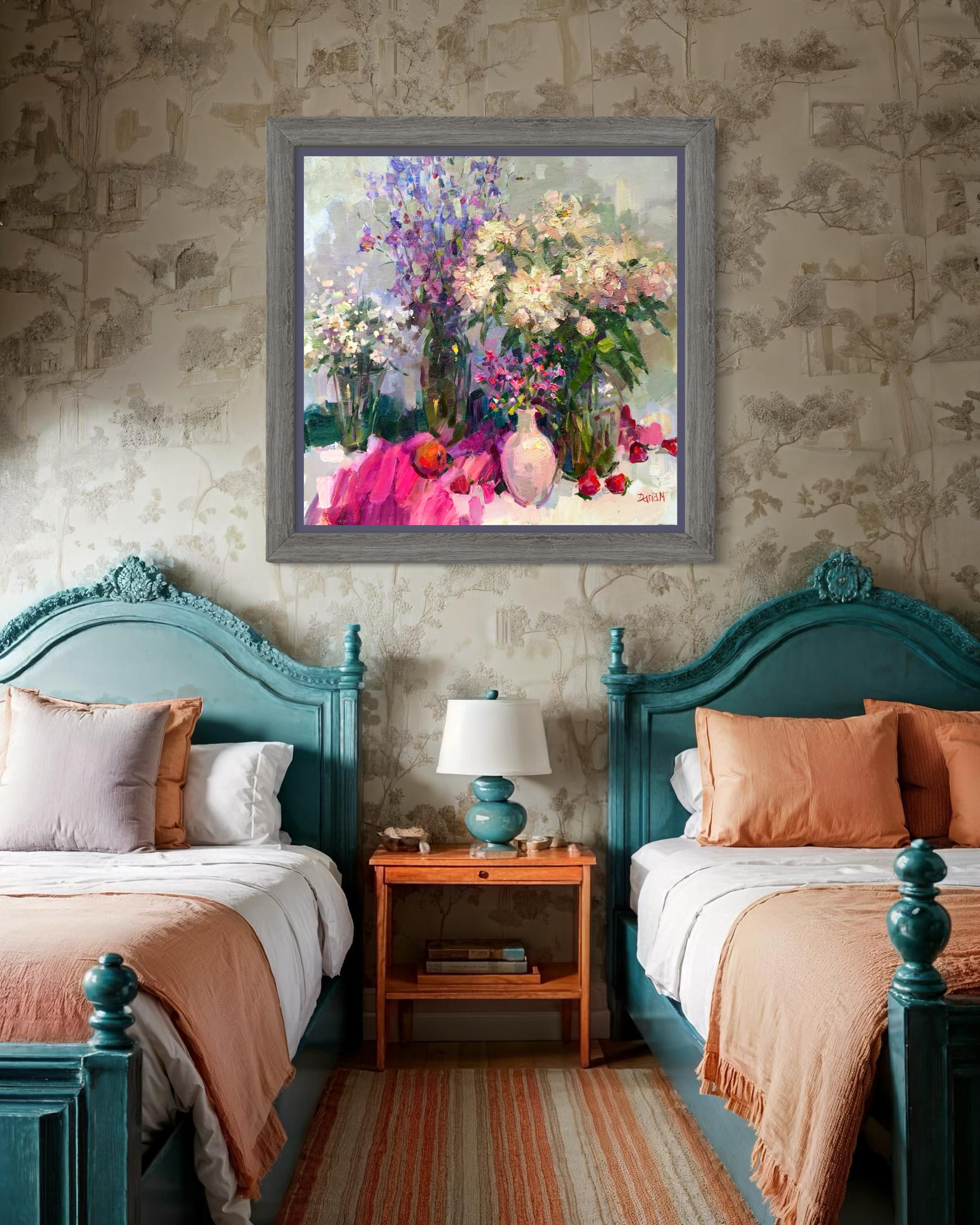 Ramos y Fresas. Peonías, pieza interior,  Artista estadounidense en venta 2