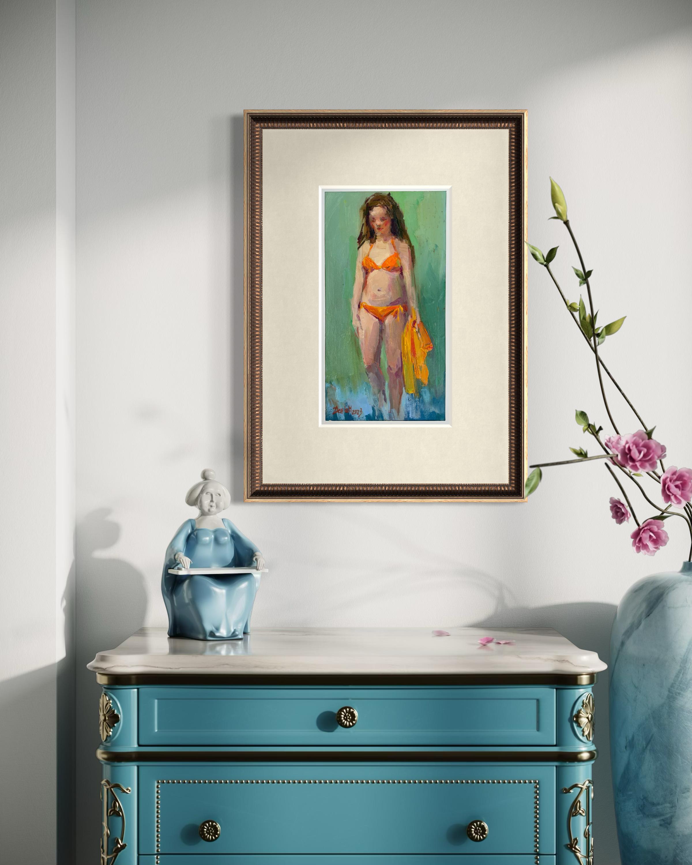 Au bord de l'eau - Contemporain Painting par Daria Molostnova