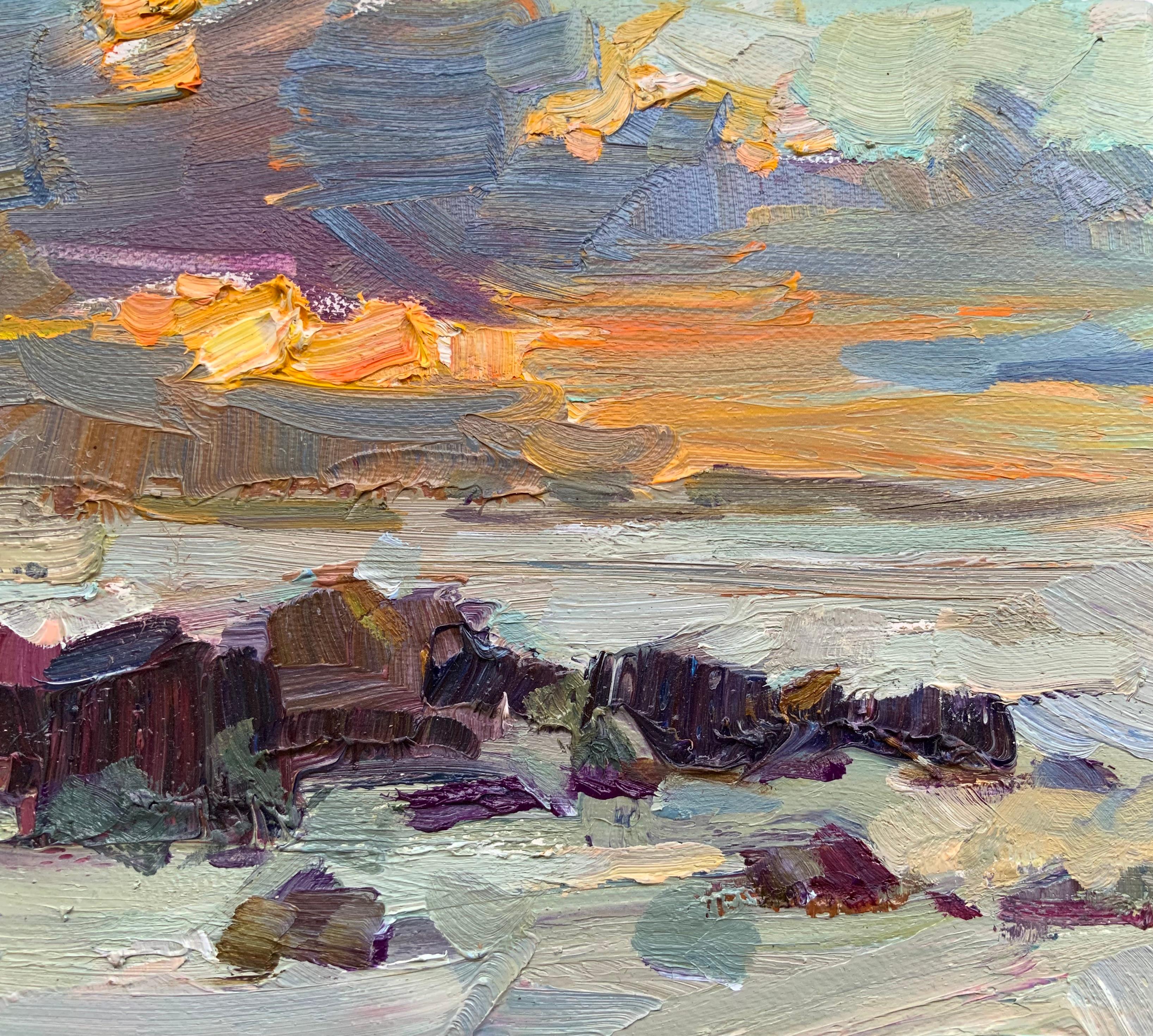 Das Ende des Tages (Impressionismus), Painting, von Daria Molostnova