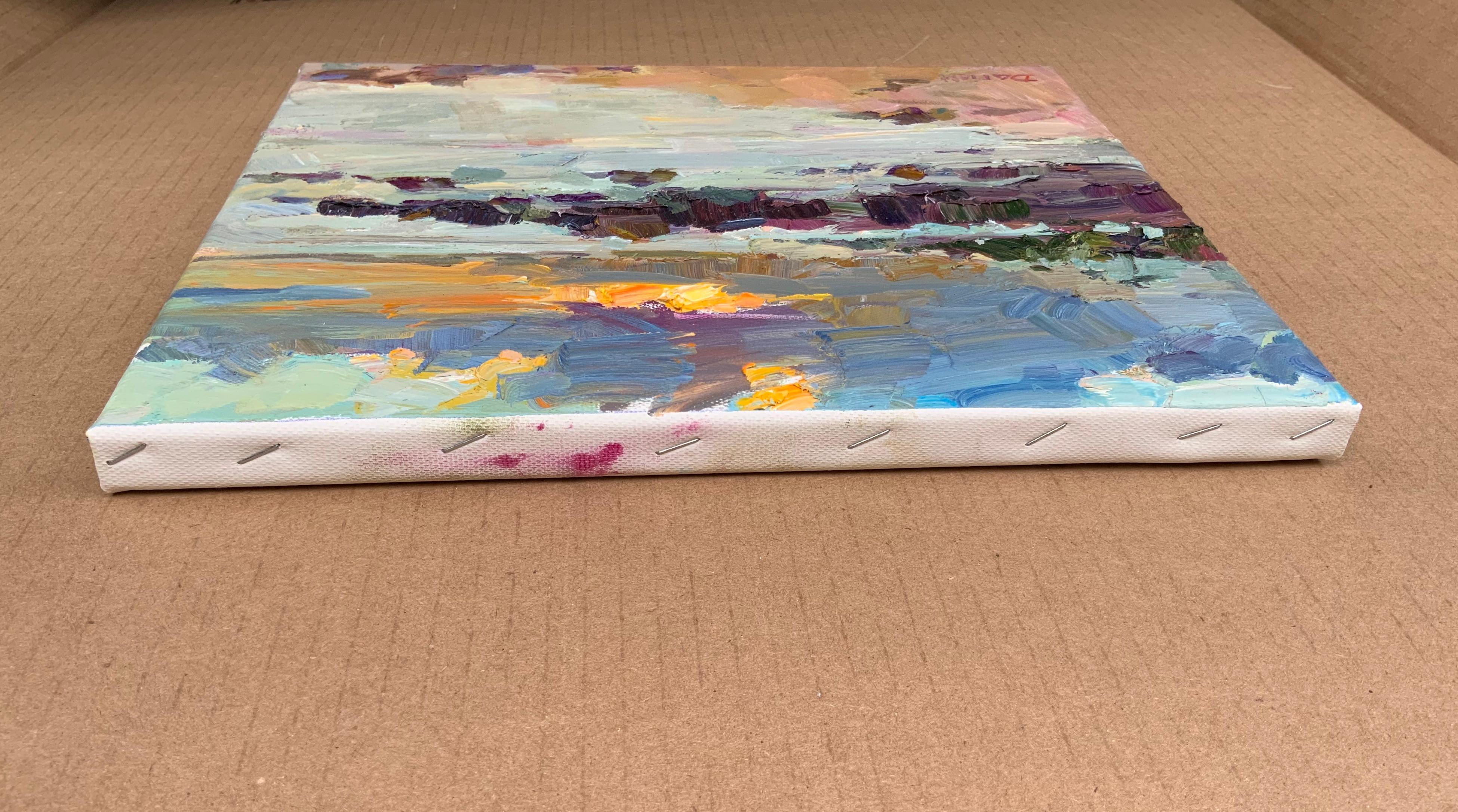 Hawaiian landscape, ocean, sunset, impressionism, plein air, interior painting, American artist, American art, American landscape

This sunset painting was created entirely on location. 

