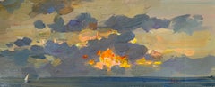 Evening Journey - Hawaiian Seascape, Ocean Light, Sunset, American Artist