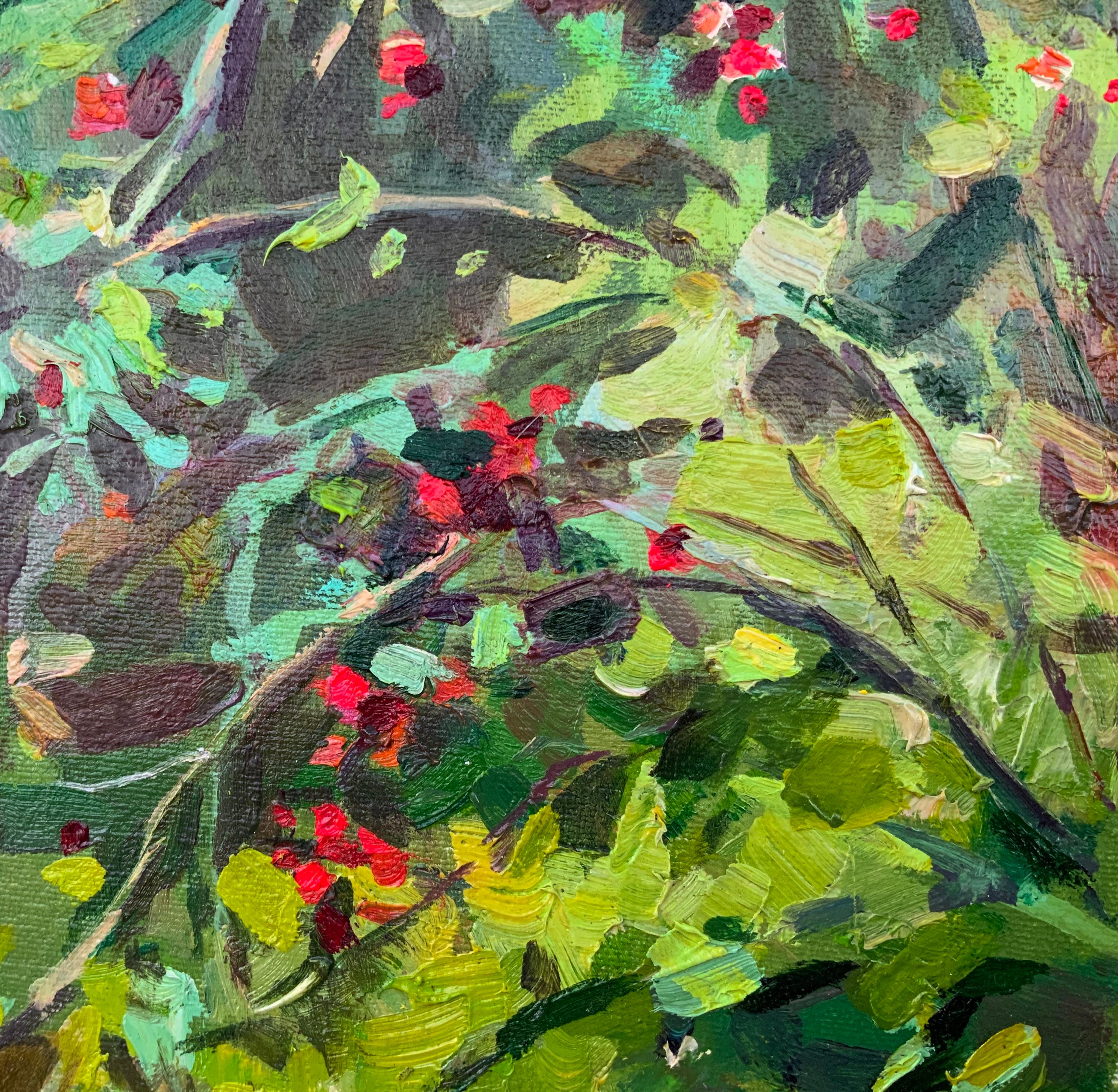 Flowering Shrub. (Erythrina Crista-Galli) – Painting von Daria Molostnova