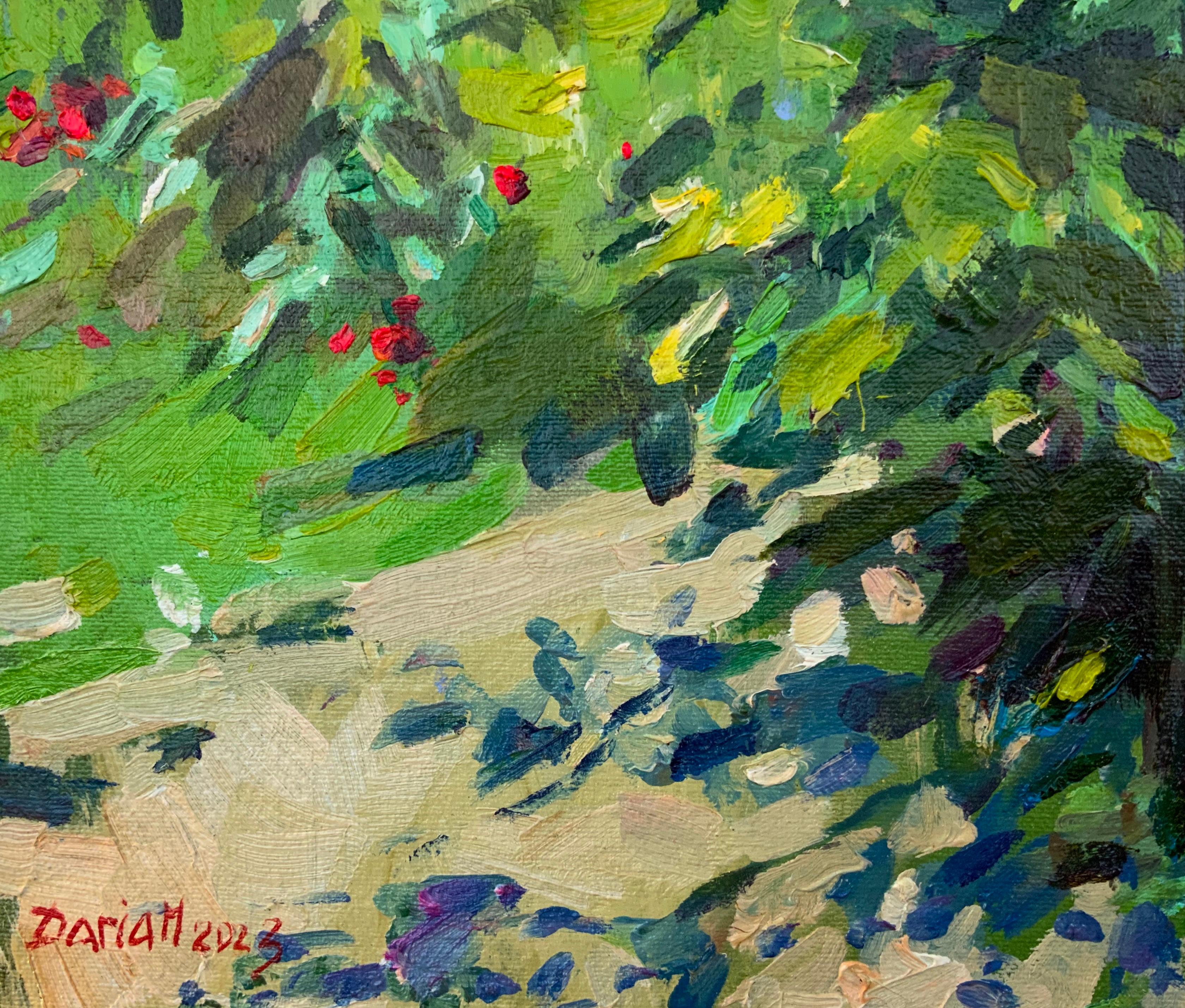 Flowering Shrub. (Erythrina Crista-Galli) (Impressionismus), Painting, von Daria Molostnova